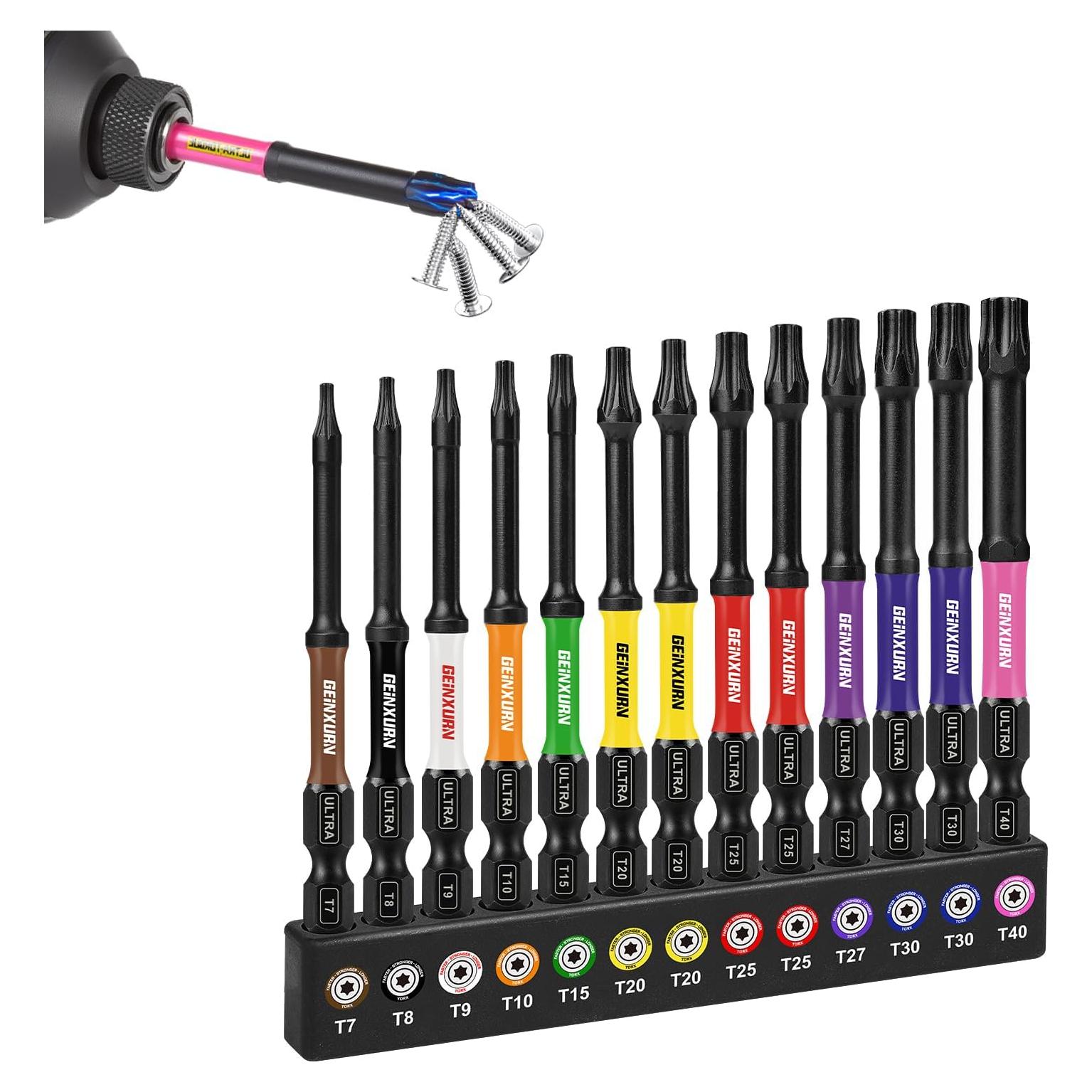 Juego de Puntas de Destornillador Torx GEINXURN 13 Piezas 3"