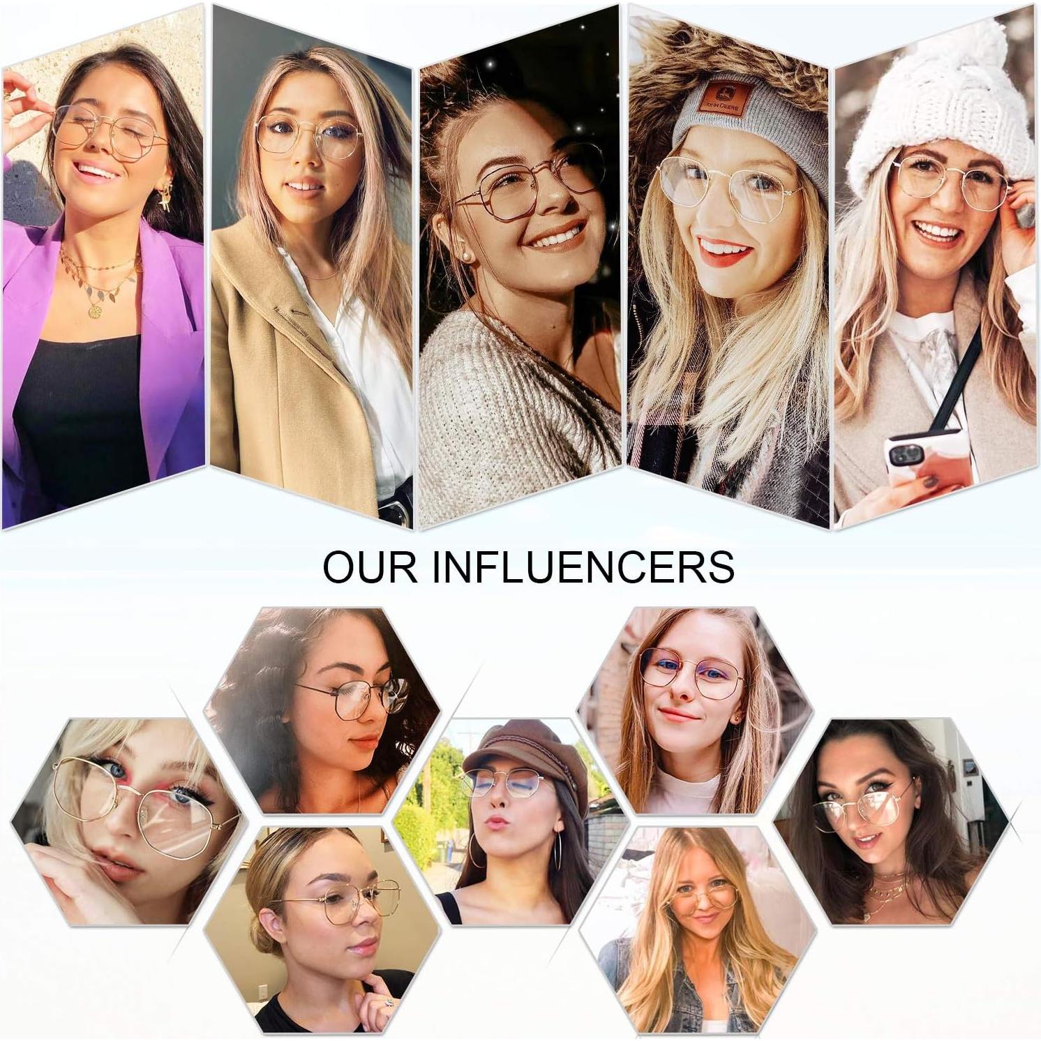 Gafas de Bloqueo de Luz Azul SOJOS SJ5036 Marco Dorado