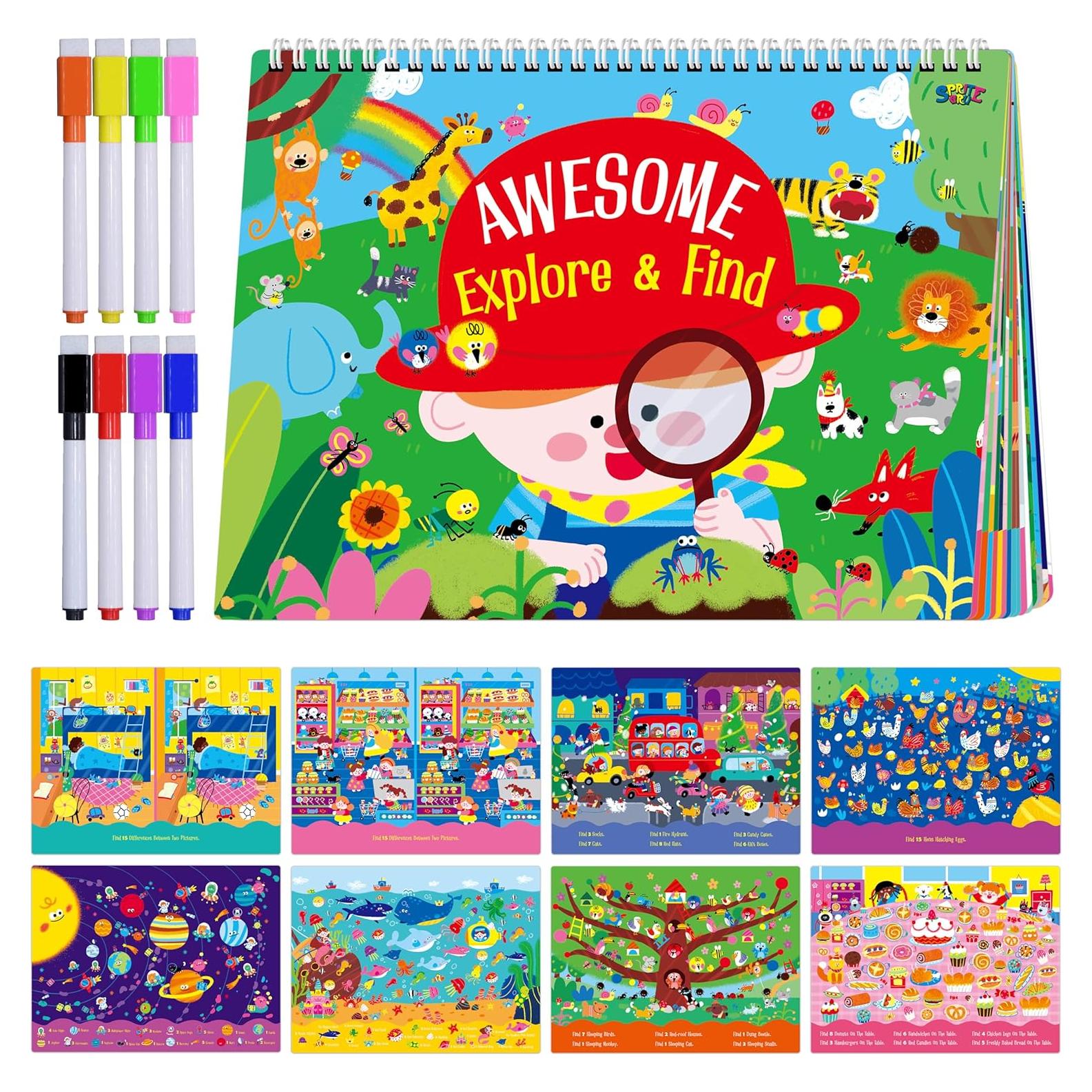 Bloc de Juegos Reutilizable SpriteGru 30 Actividades Borrables