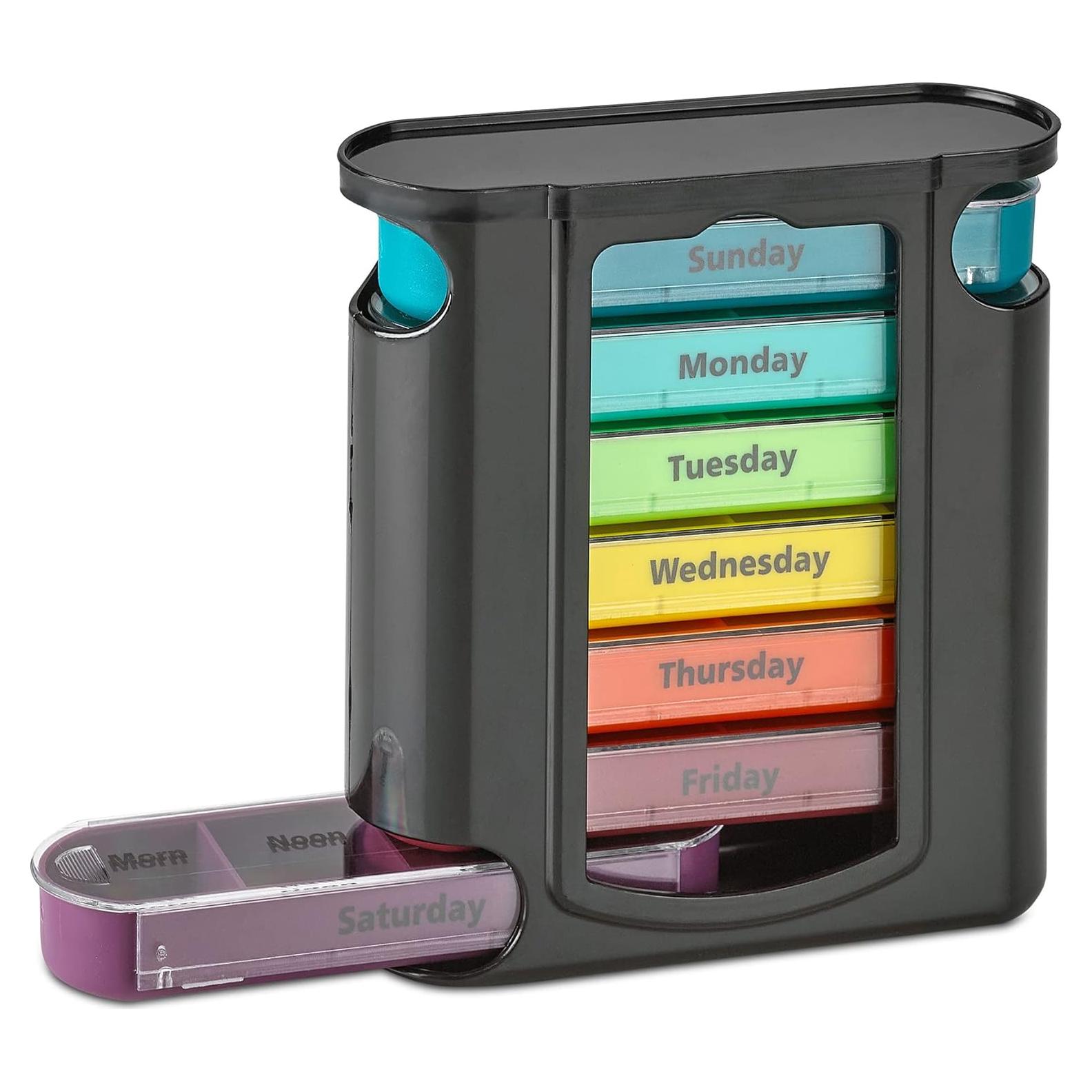 Organizador Semanal de Pastillas MEDca, 7 Compartimentos Apilables