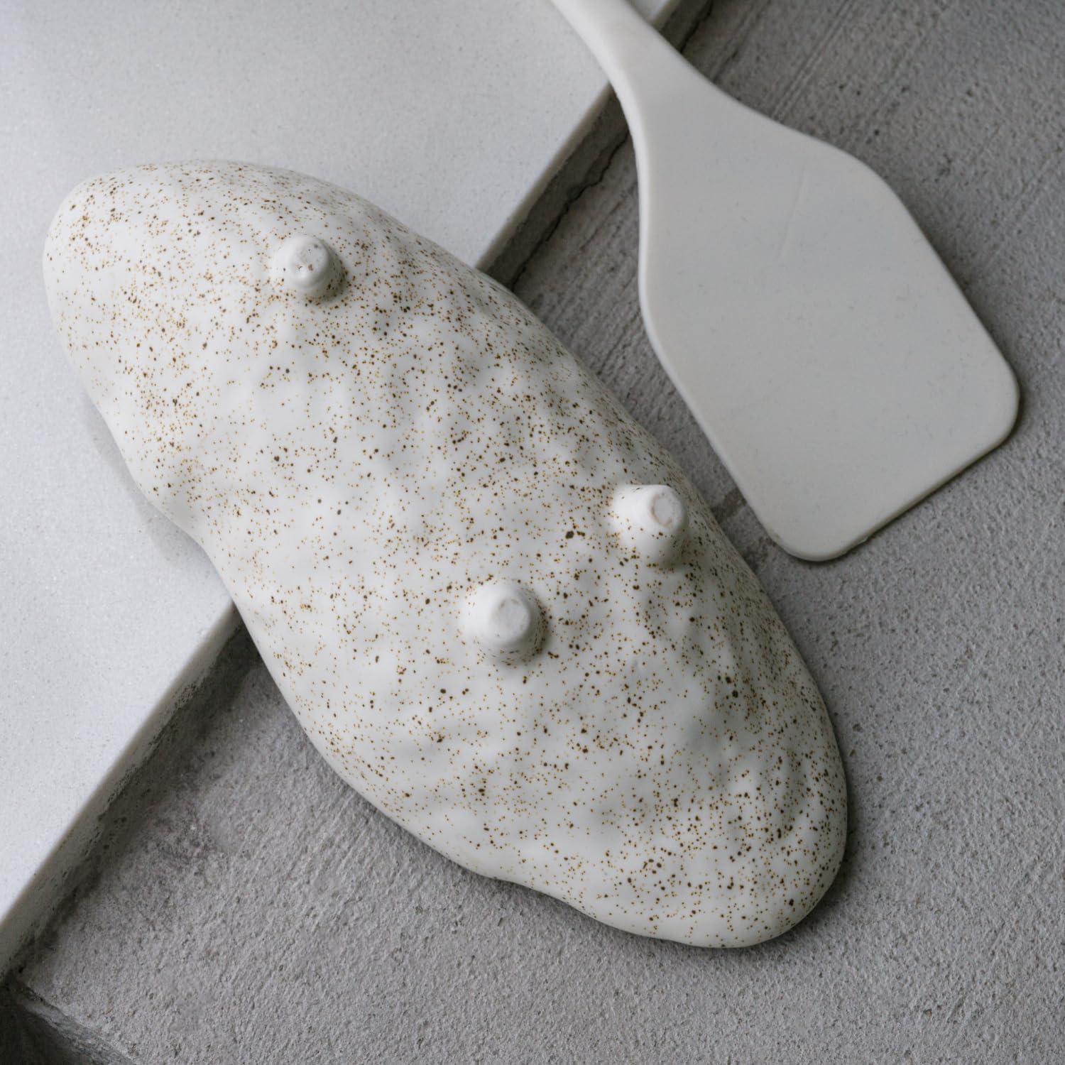 Reposapucheros de Cerámica Beige QIZUN en Forma de Concha 17x8 cm