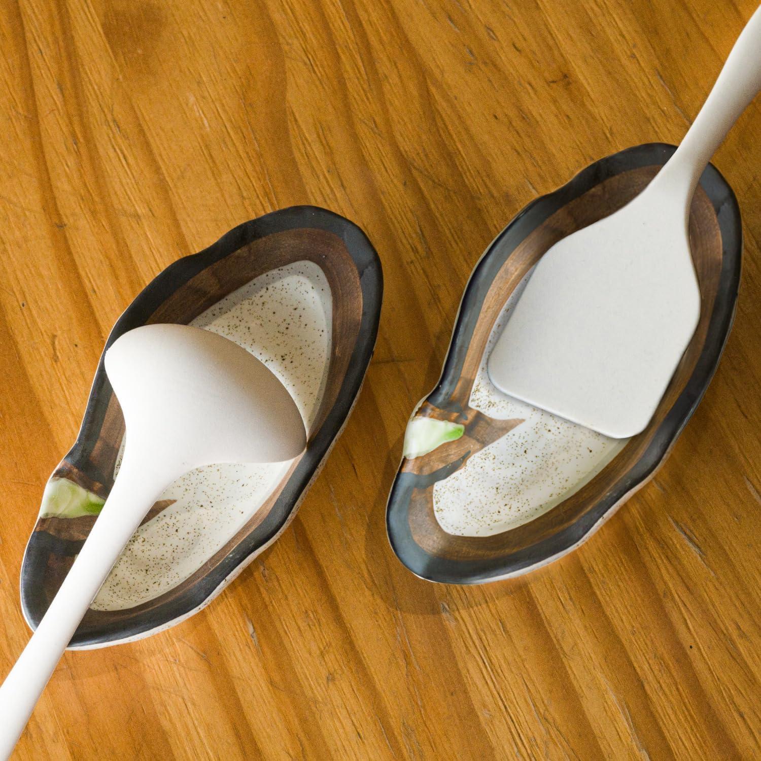 Reposapucheros de Cerámica Beige QIZUN en Forma de Concha 17x8 cm