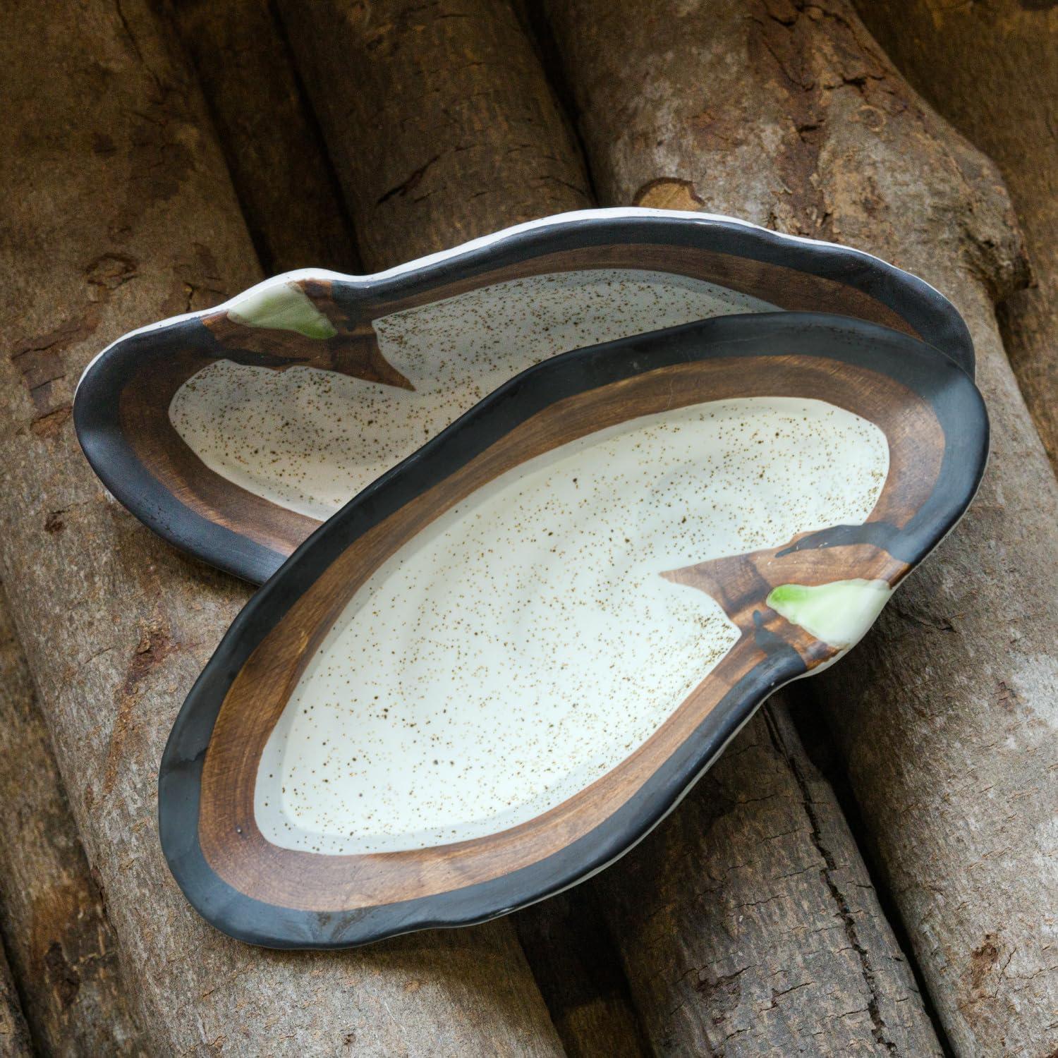 Reposapucheros de Cerámica Beige QIZUN en Forma de Concha 17x8 cm