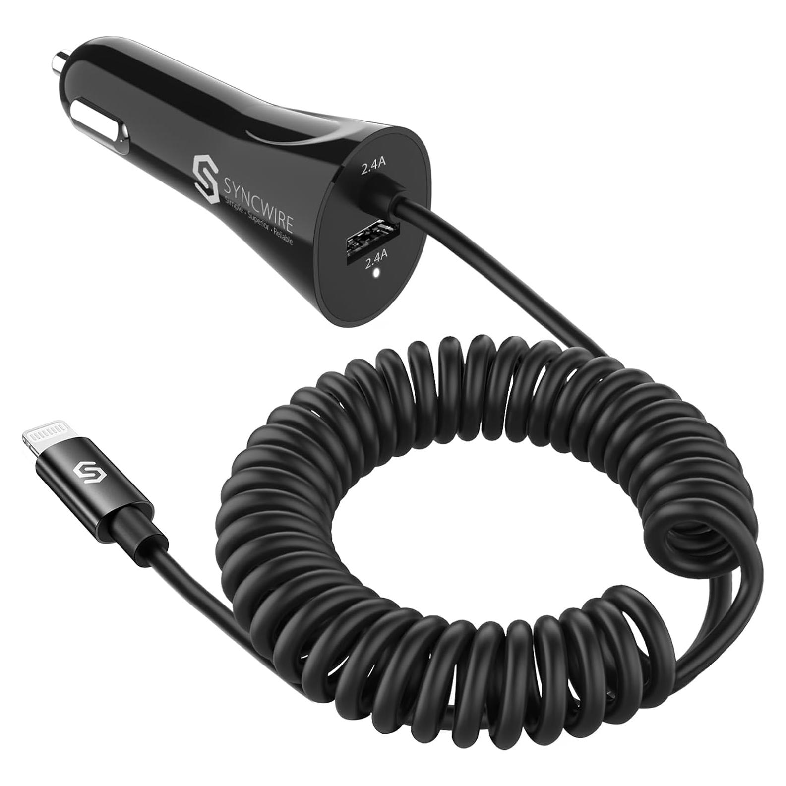 Cargador de Coche Syncwire 4.8A con Cable Lightning 1.5M