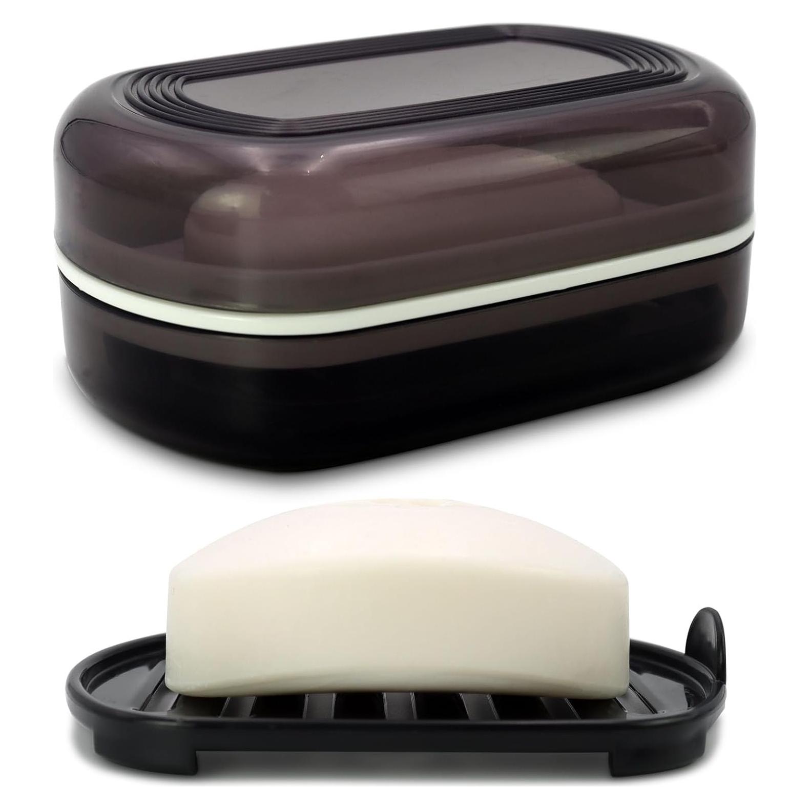 Contenedor de Jabón de Viaje HAYSNA Estilo Negro-1 11.9x7.9cm