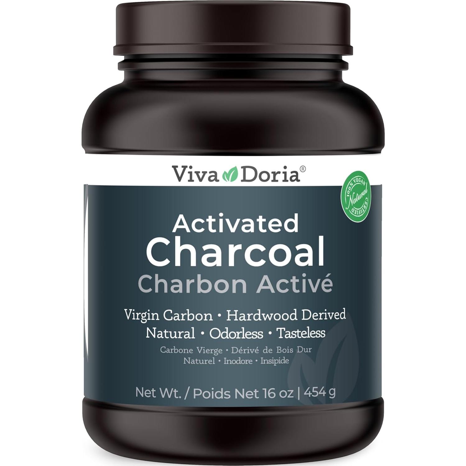 Polvo de Carbón Activado Virgen Viva Doria 0.45 kg Grado Alimenticio