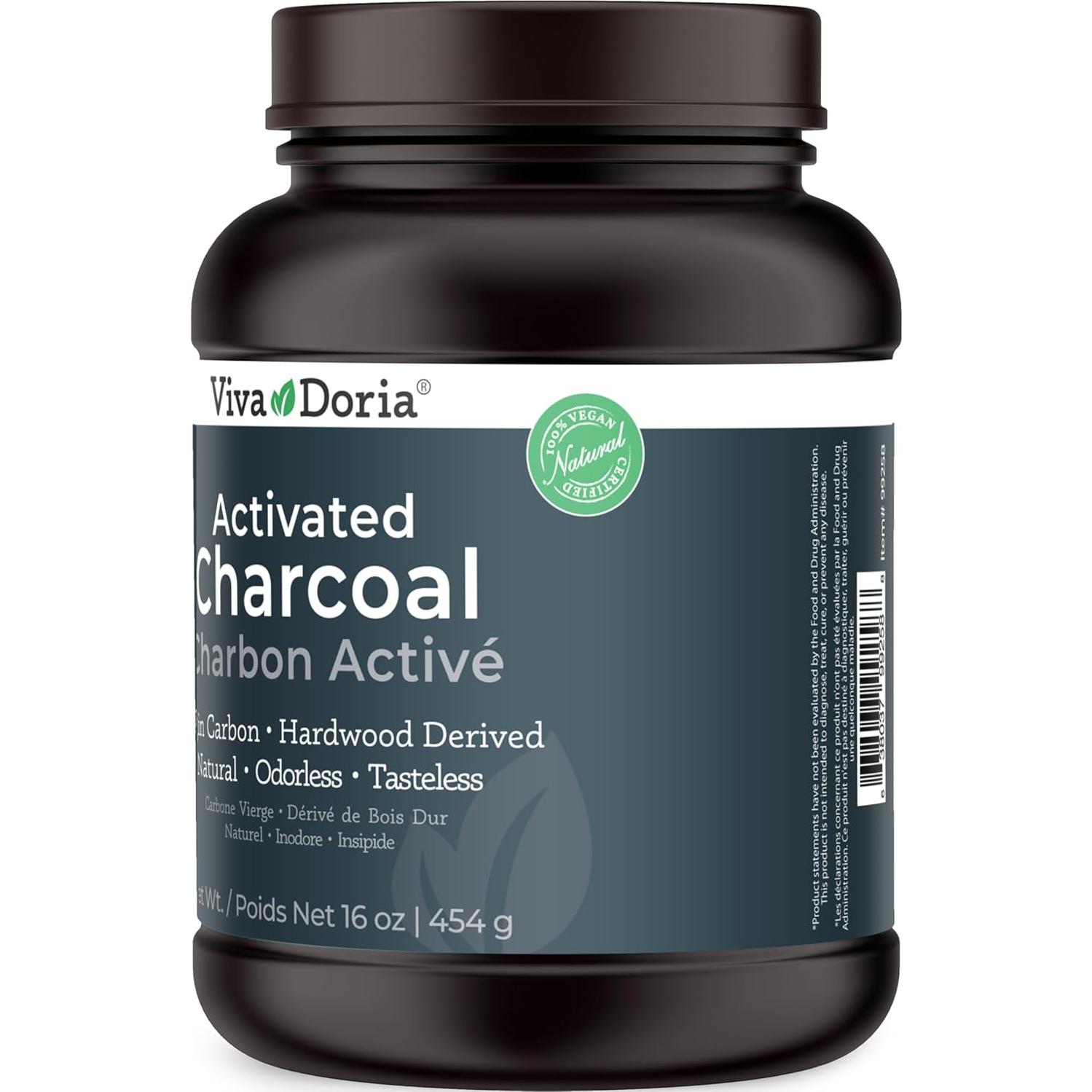 Polvo de Carbón Activado Virgen Viva Doria 0.45 kg Grado Alimenticio