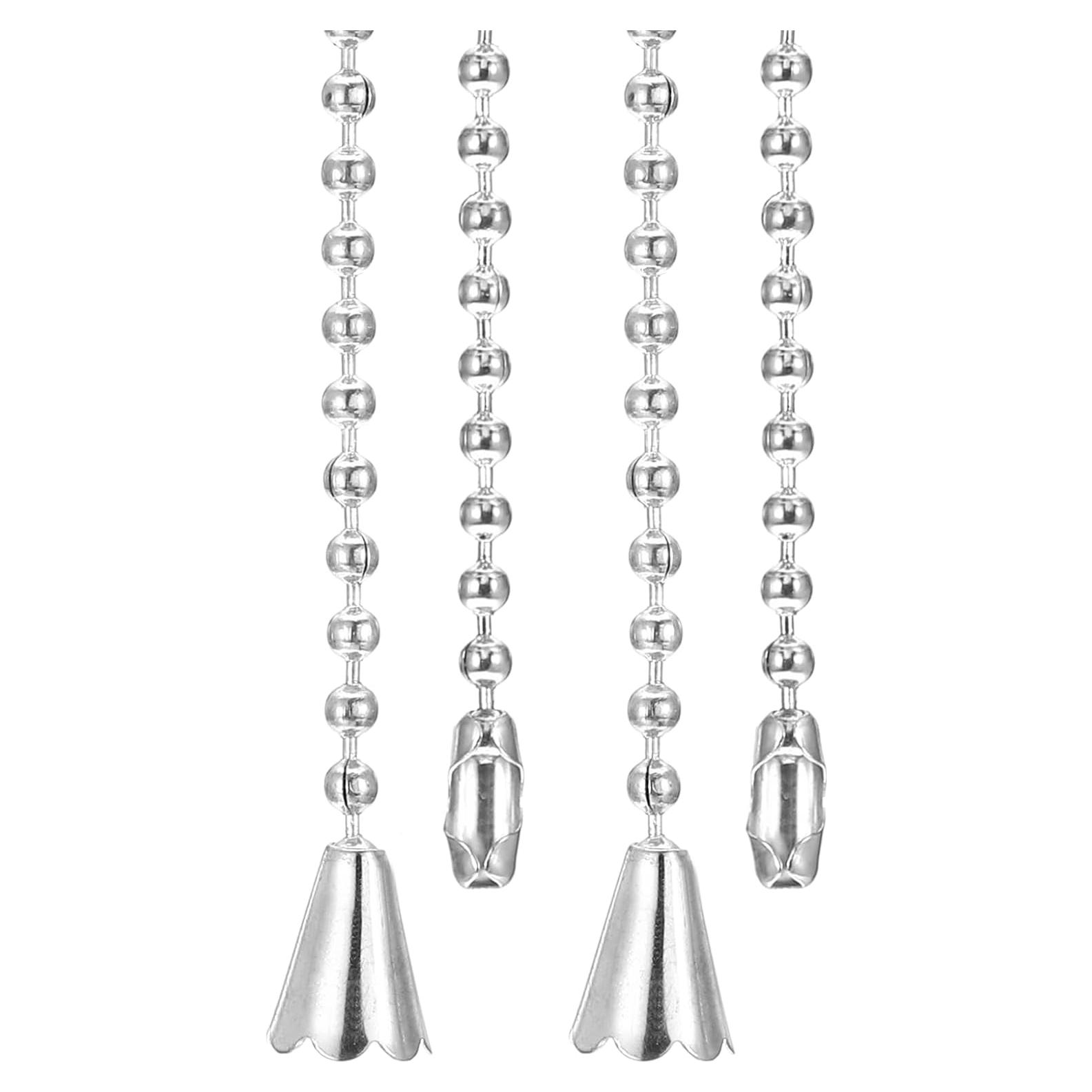 Cadena de Tirar para Ventilador de Techo PATIKIL 1m Plateada - 2 Pcs