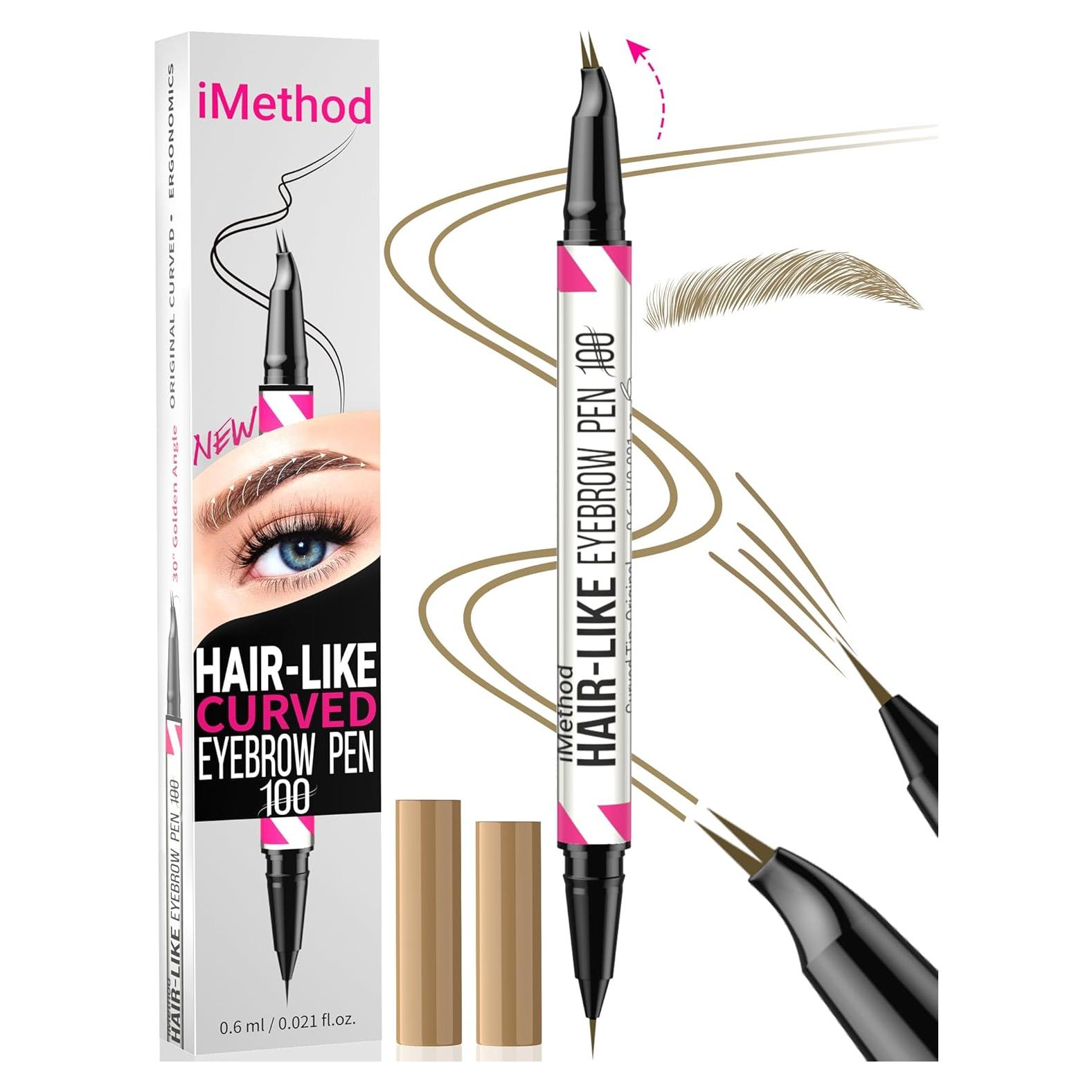 Lápiz de Cejas Curvado iMethod Marrón Claro 2-en-1 Impermeable