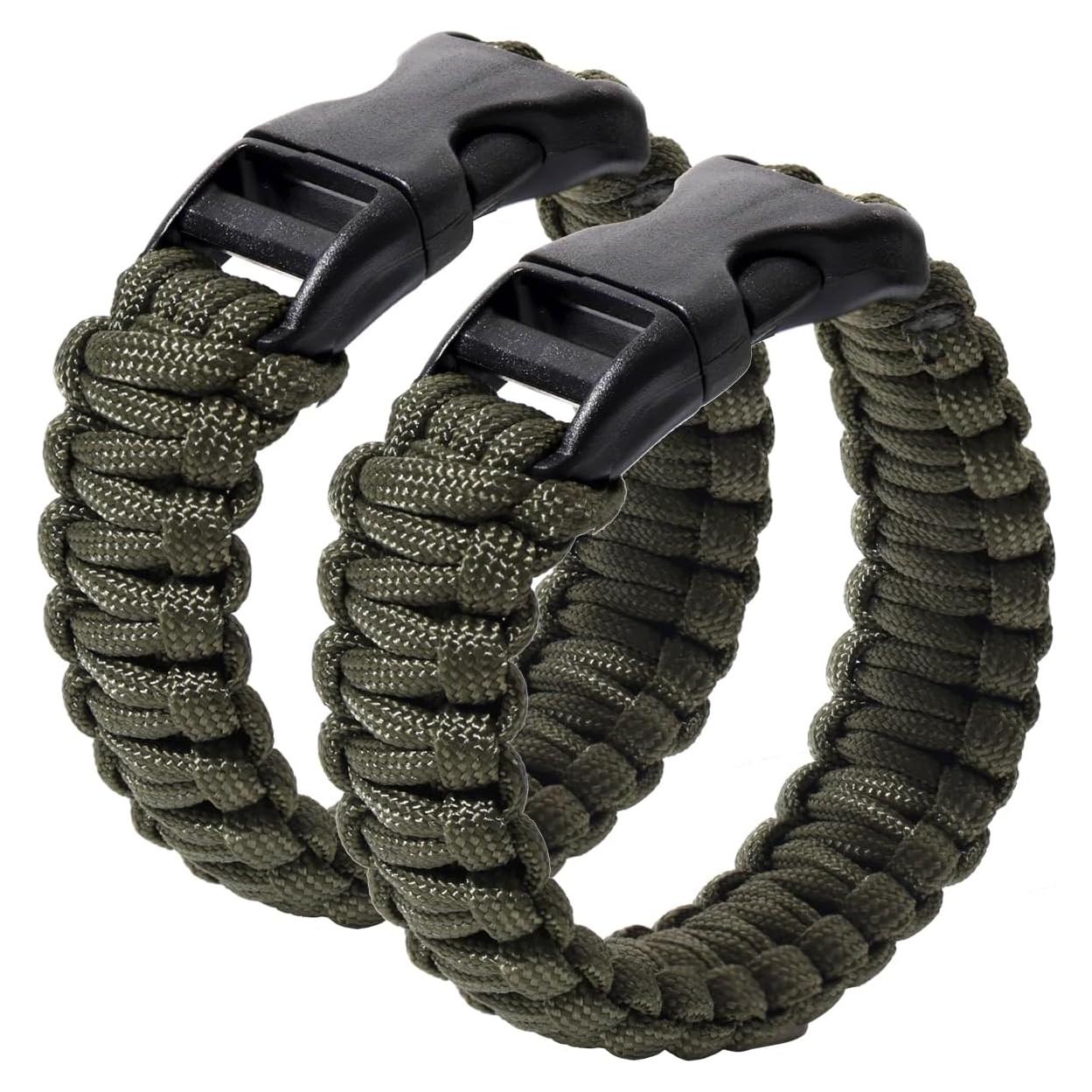 Pulseras de Supervivencia Jewever 2 Pcs Paracord Unisex