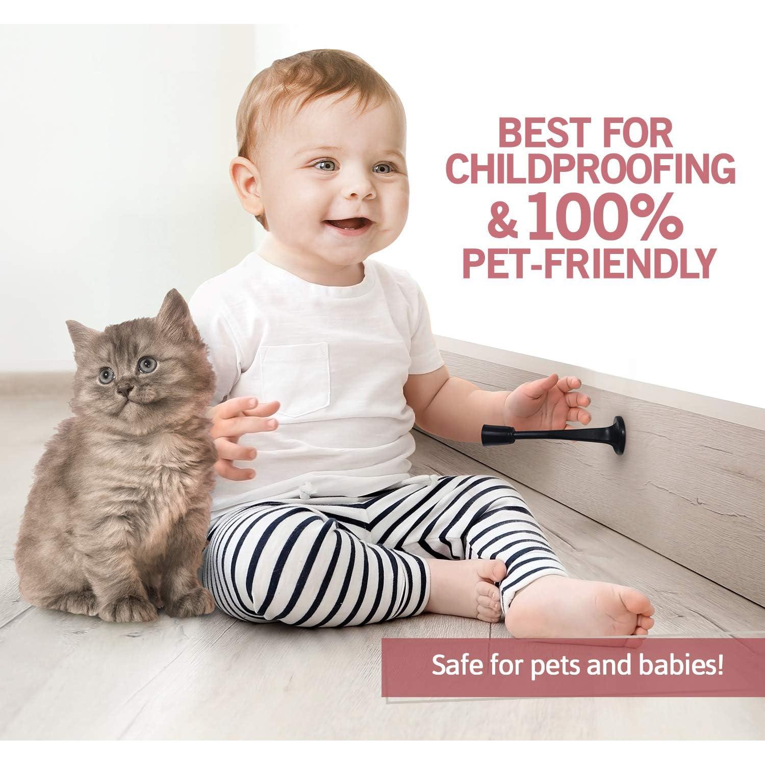 Tope de Puerta Rígido Jack NDrill Negro - Paquete de 12