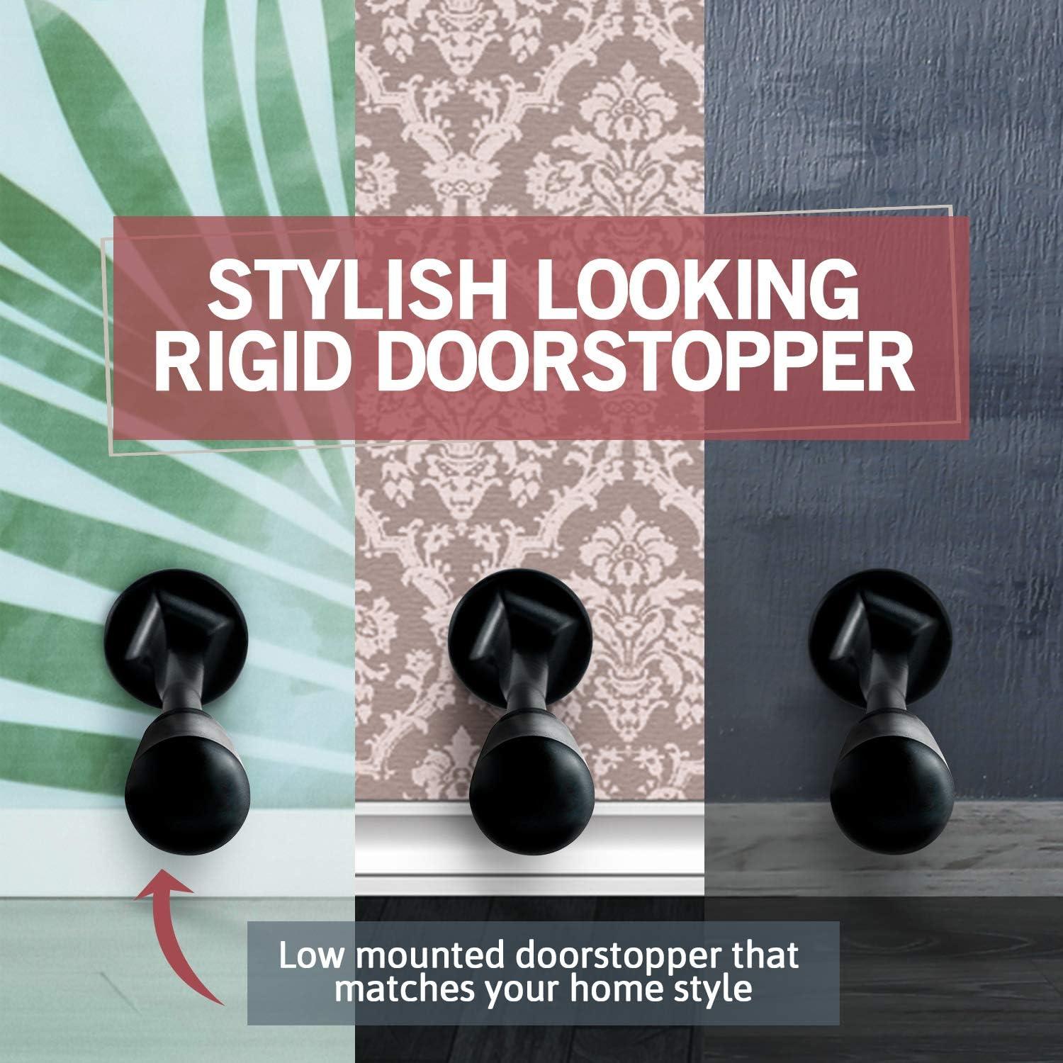 Tope de Puerta Rígido Jack NDrill Negro - Paquete de 12