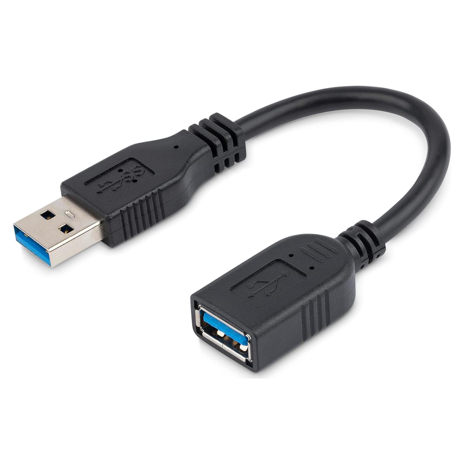 Cable Extensión USB 3.0 StarTech 15.24cm Negro A a A