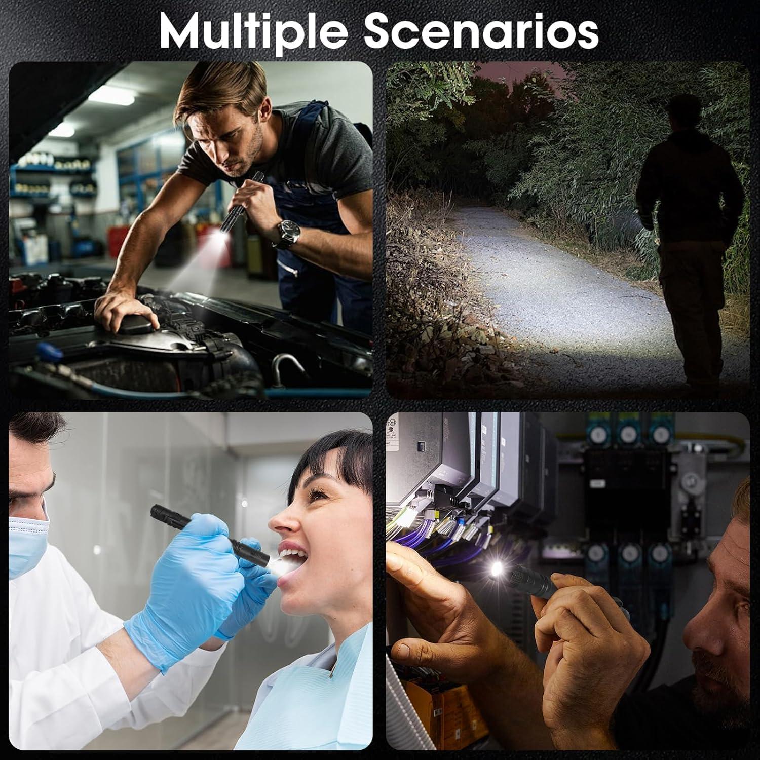 Linterna de Bolígrafo LED Tileon 2PCS Ultra Brillante 500LM