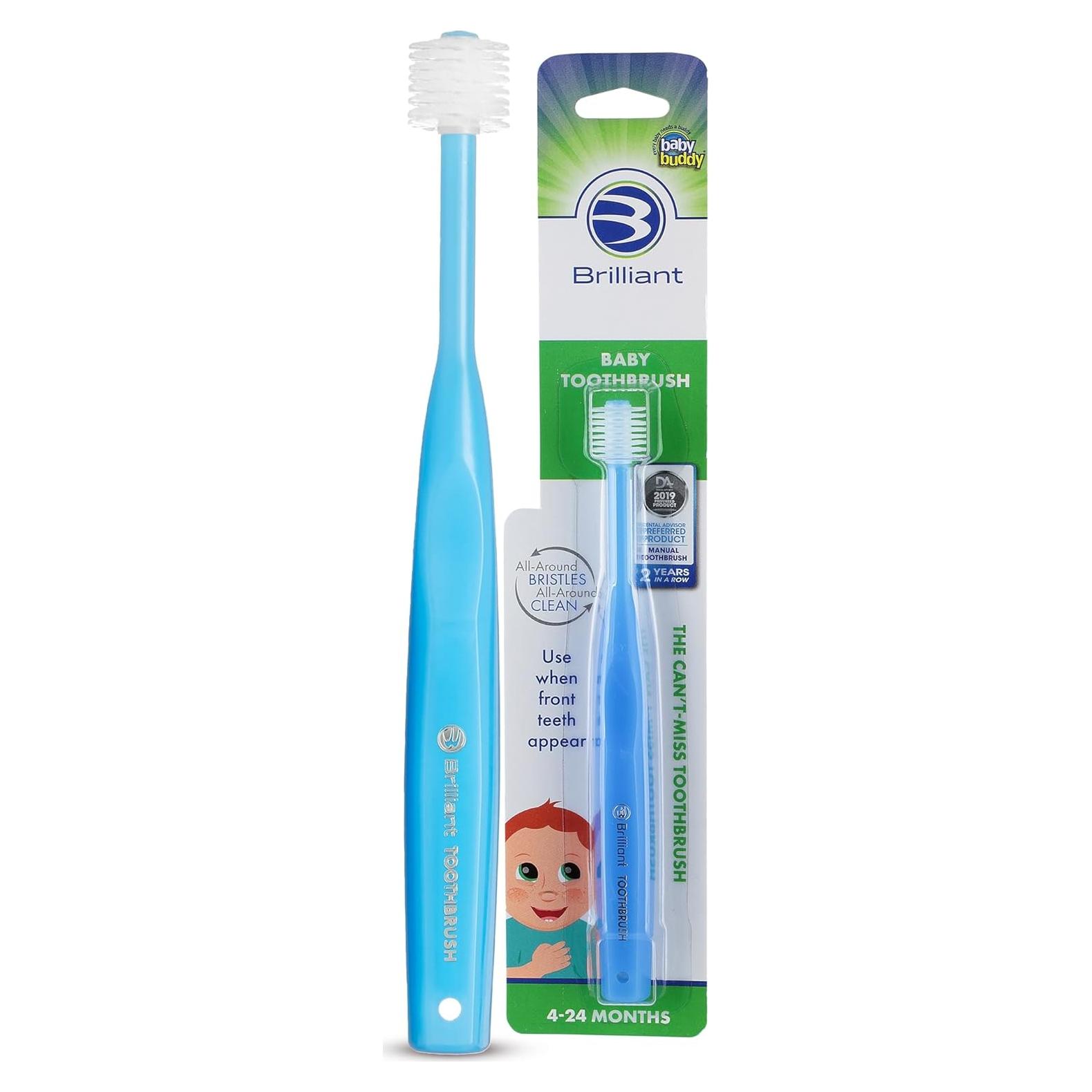 Cepillo de Dientes para Bebés Baby Buddy Azul 0-2 Años Cerdas Suaves