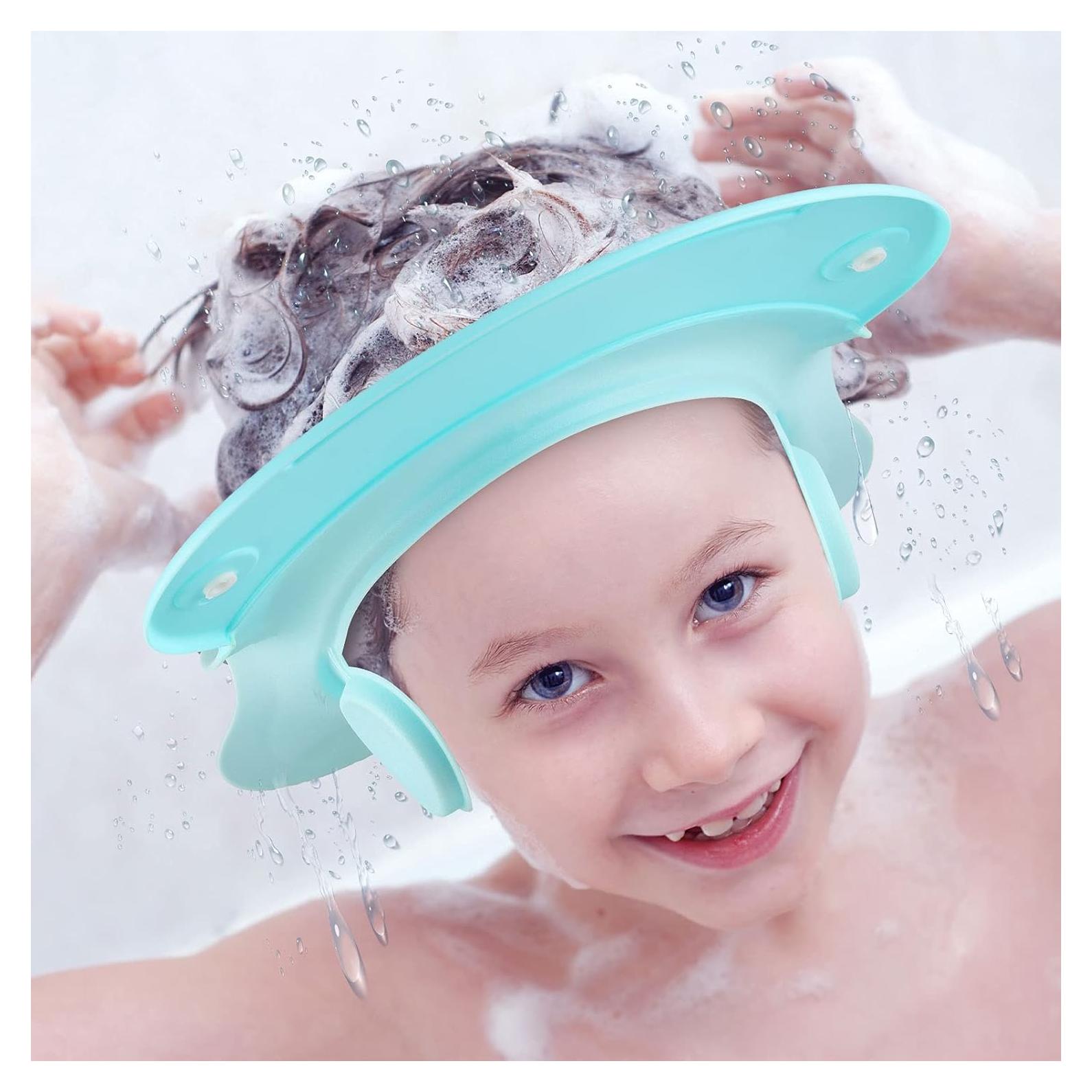 Gorro de Ducha para Bebé Geyoga Azul Ajustable Silicona