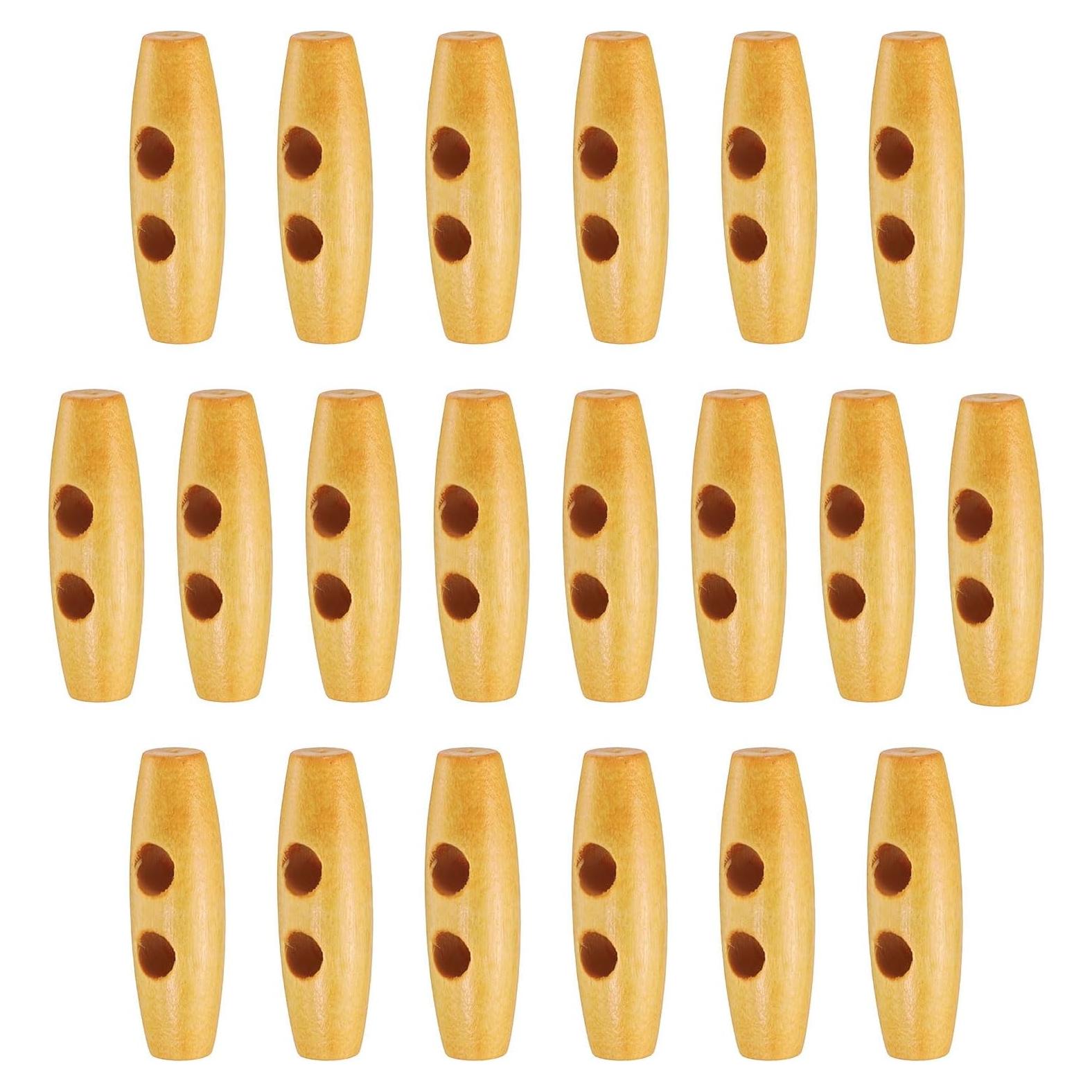 Botones de Madera HARFINGTON 30mm 20pcs Beige 2 Agujeros