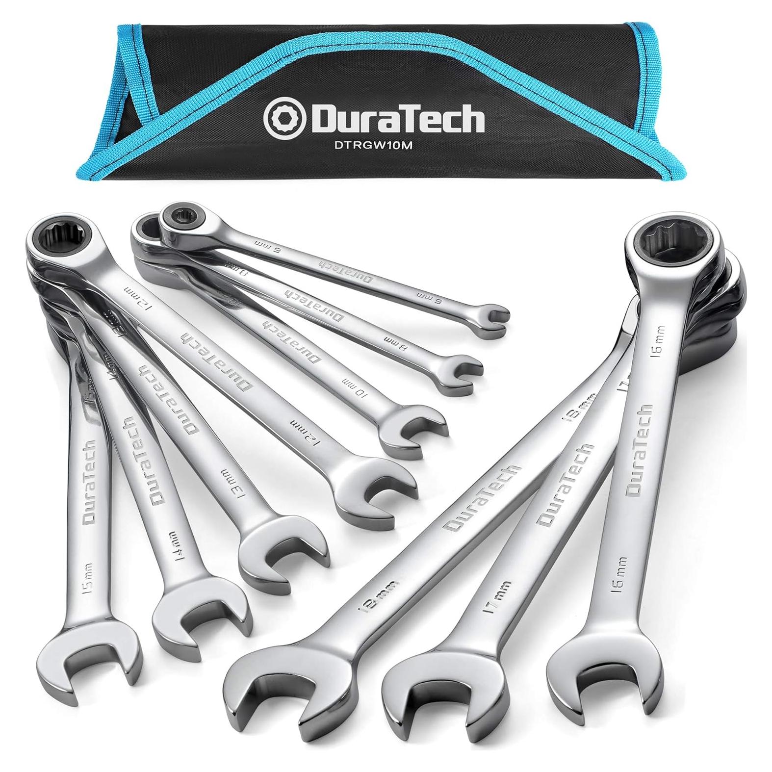 Juego de Llaves Combinadas de Carraca DURATECH 10 Piezas 6-18mm