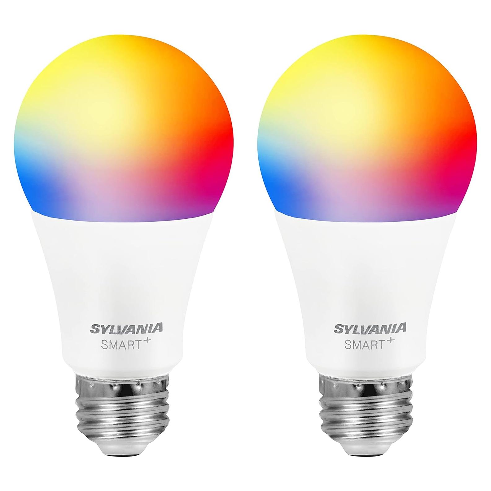 Bombilla LED inteligente SYLVANIA A19 E26 RGBW 9.5W - 2 unidades