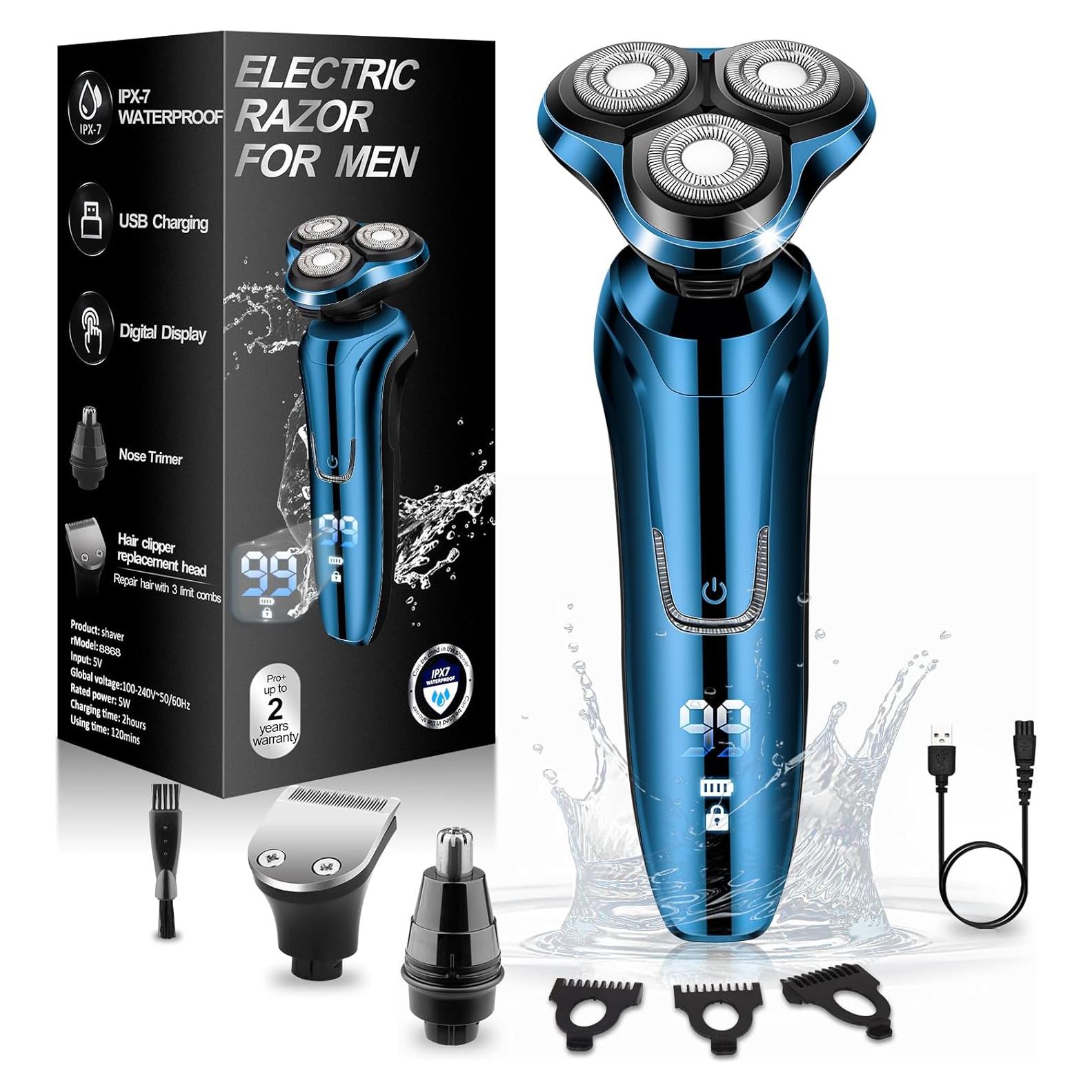 Afeitadora eléctrica Handsomeface para hombres, impermeable, recargable