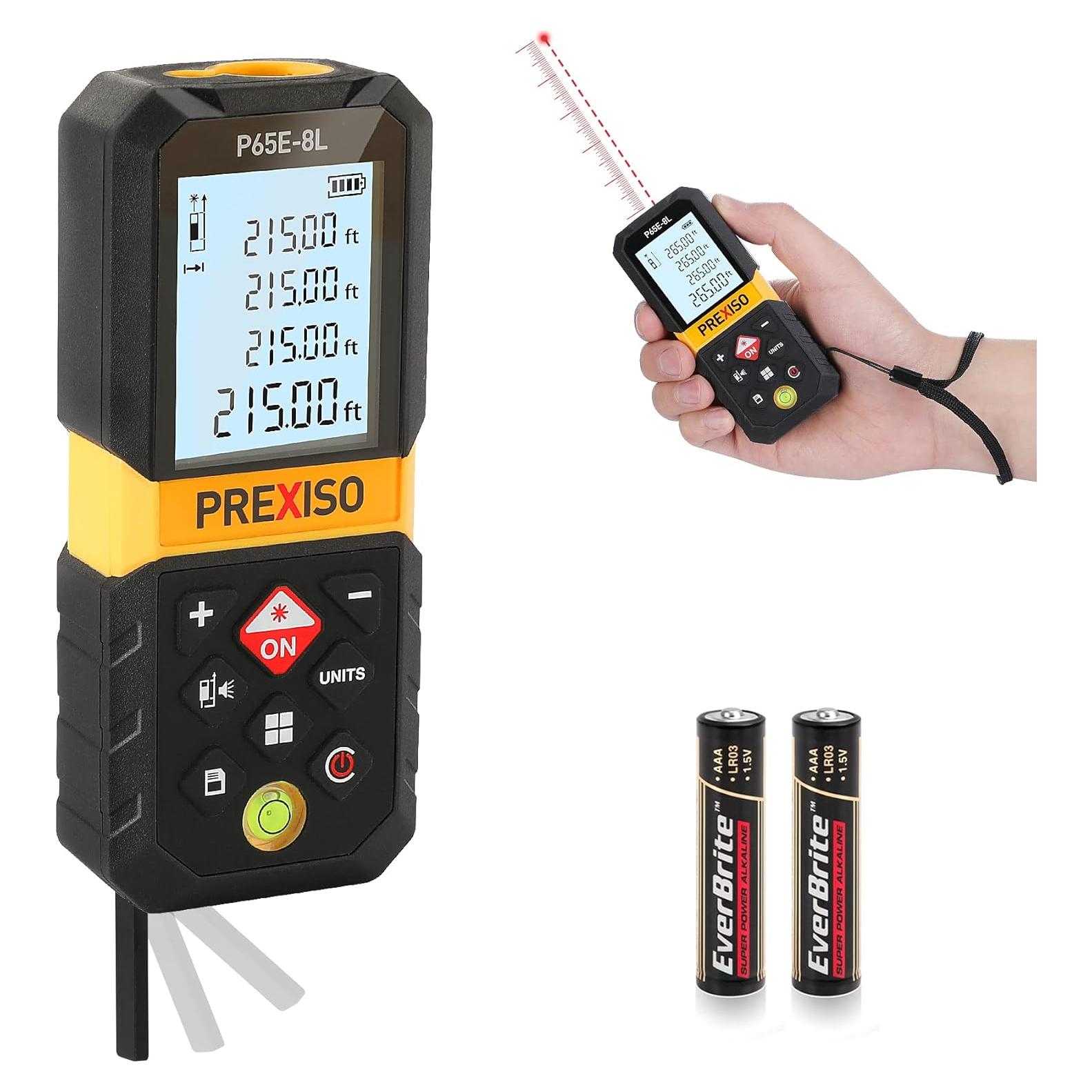 Medidor Láser Prexiso P65E-8L 65.53m con Extensión