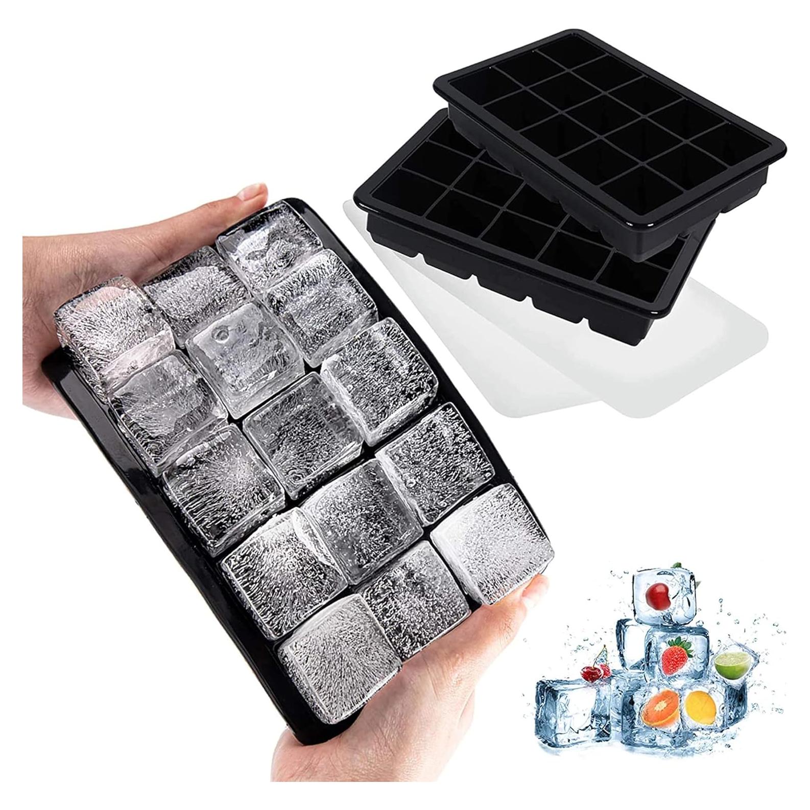 Bandeja de Hielo LessMo 2x15 Cubos Silicona Libre BPA Negra