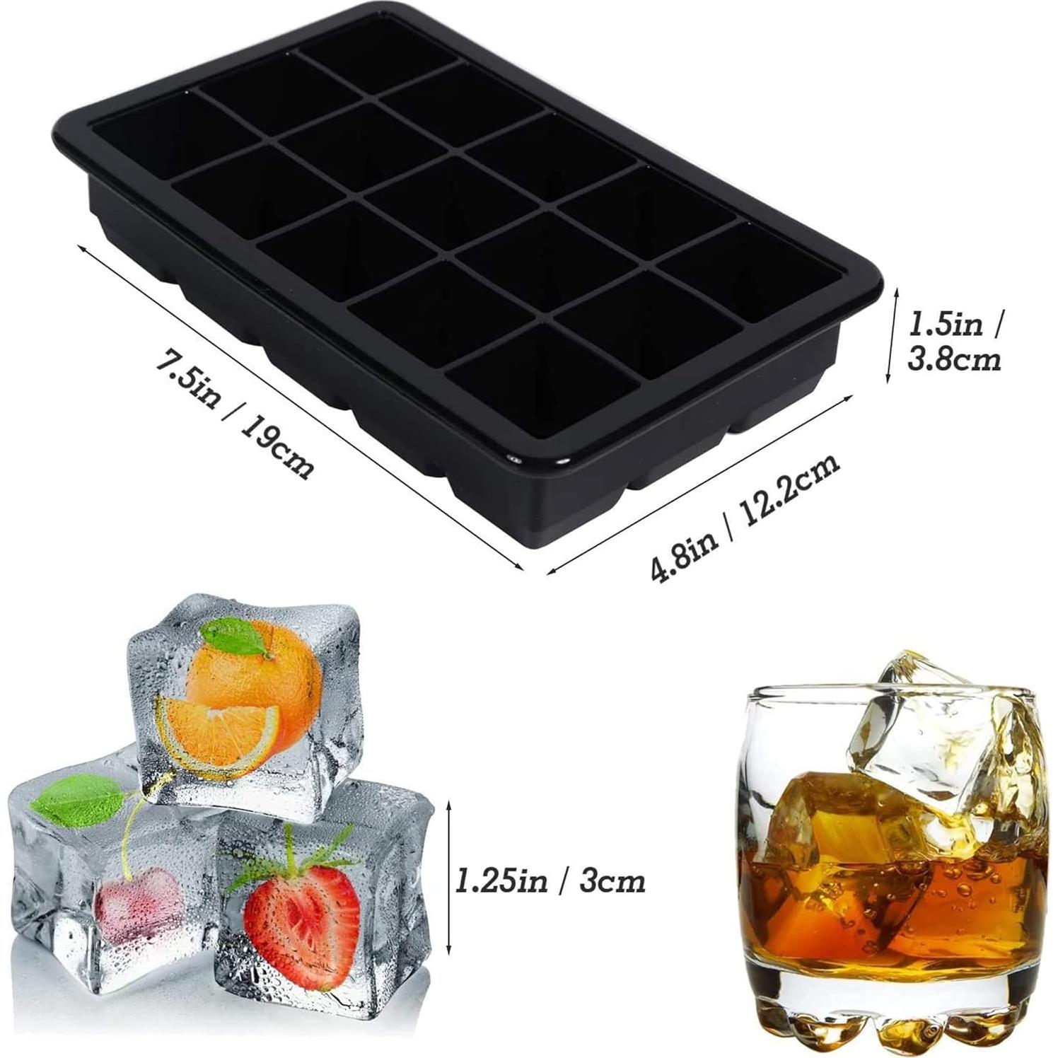 Bandeja de Hielo LessMo 2x15 Cubos Silicona Libre BPA Negra