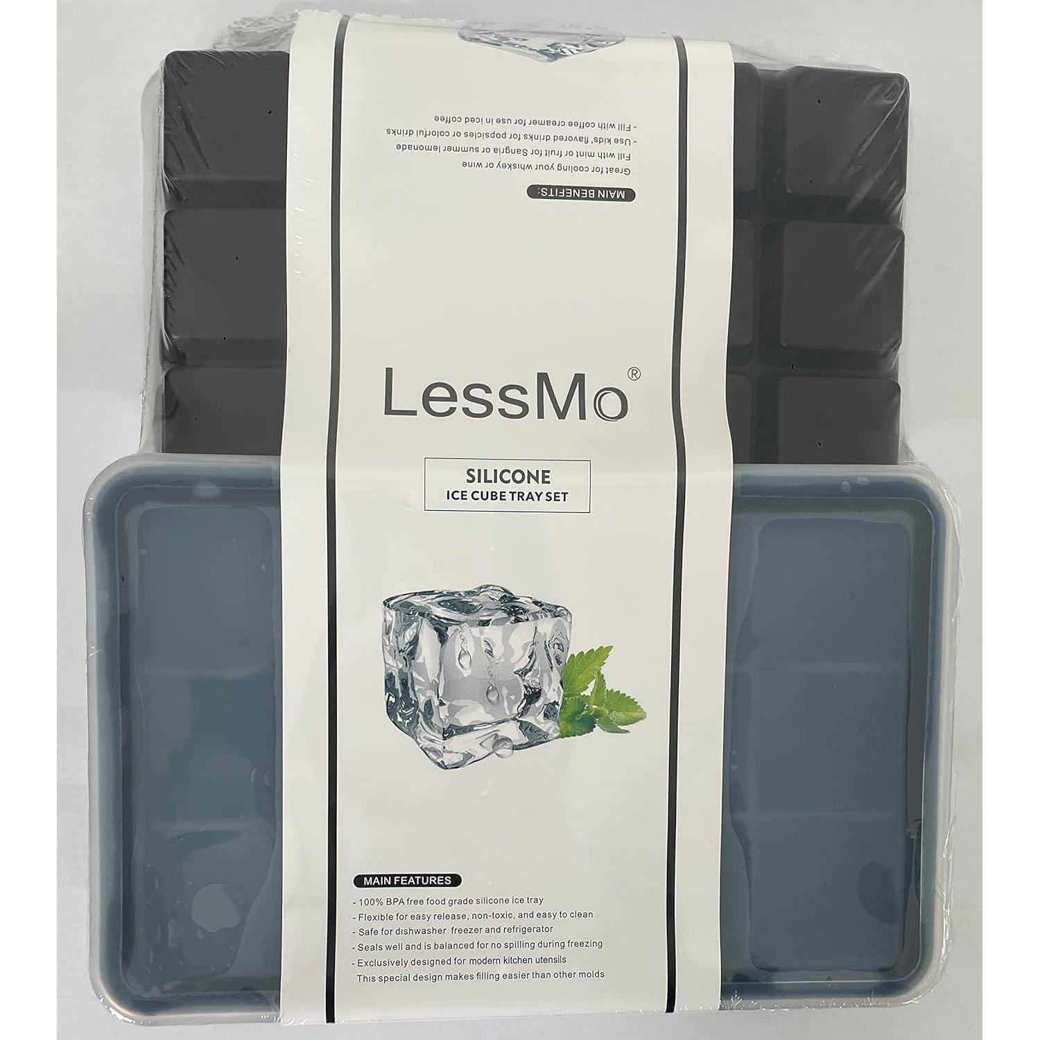 Bandeja de Hielo LessMo 2x15 Cubos Silicona Libre BPA Negra