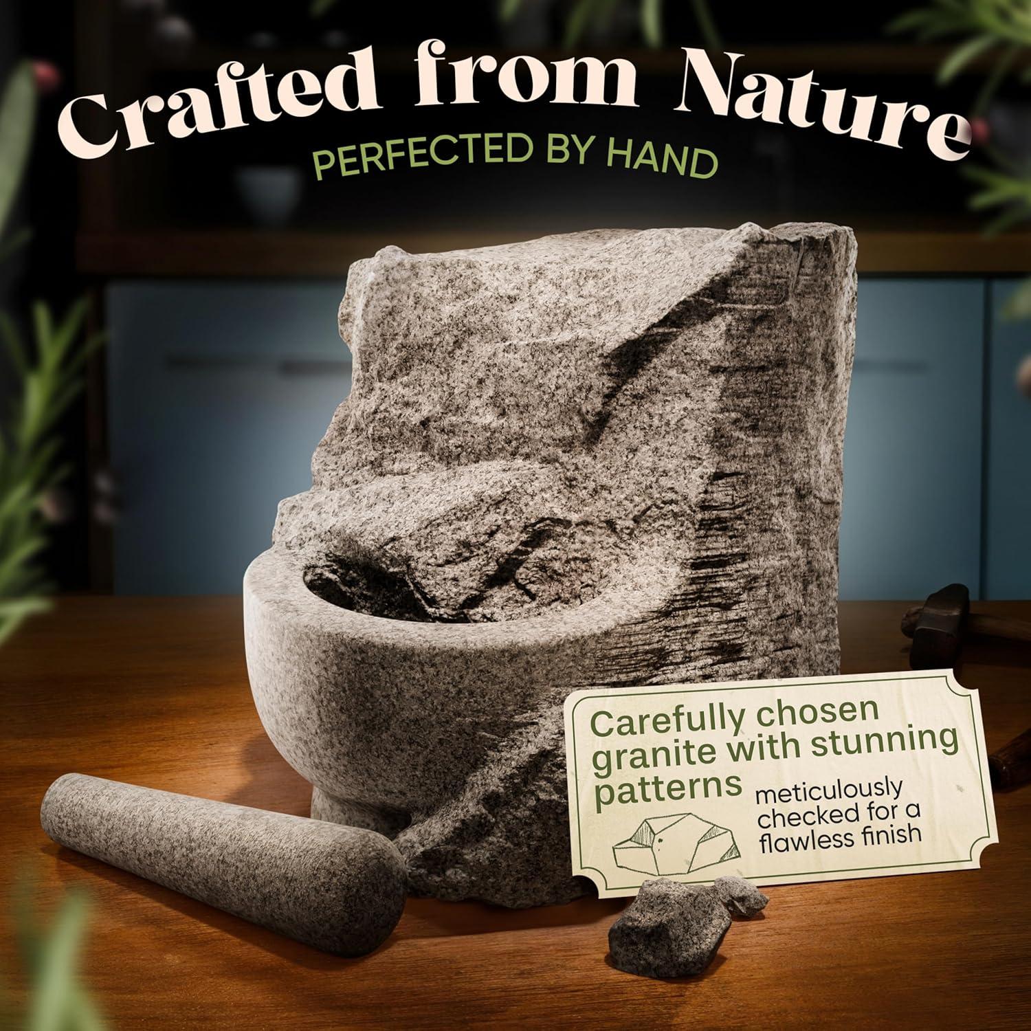 Juego de Mortero y Mano ChefSofi - Granito Negro 1.5 Tazas