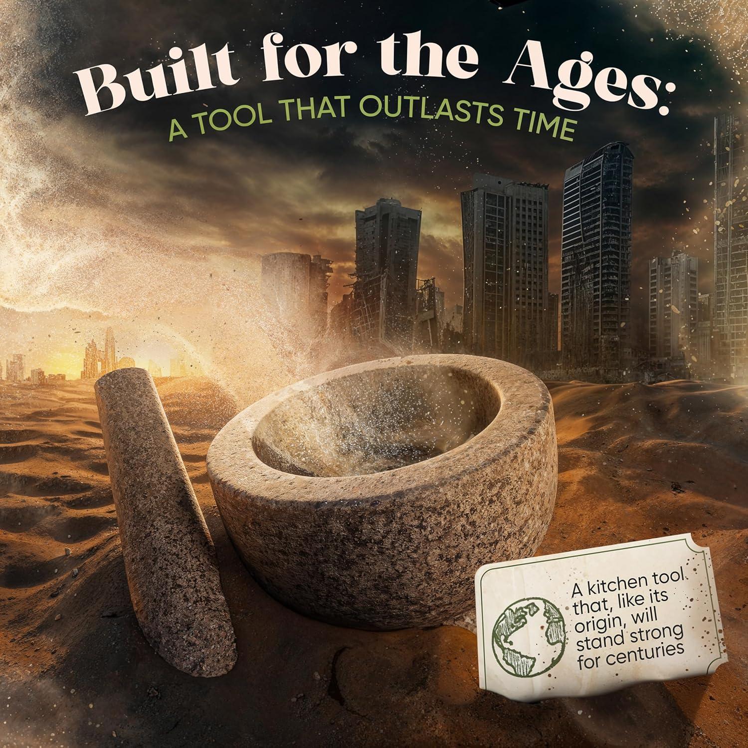 Juego de Mortero y Mano ChefSofi - Granito Negro 1.5 Tazas