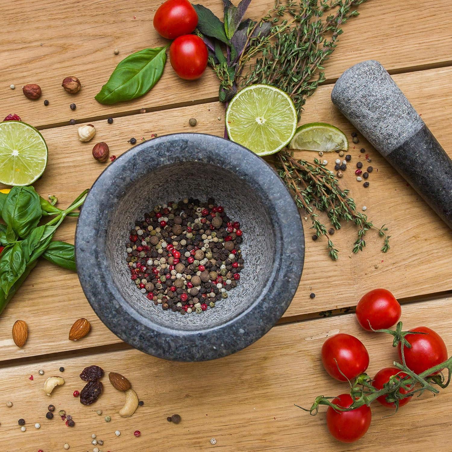 Juego de Mortero y Mano ChefSofi - Granito Negro 1.5 Tazas