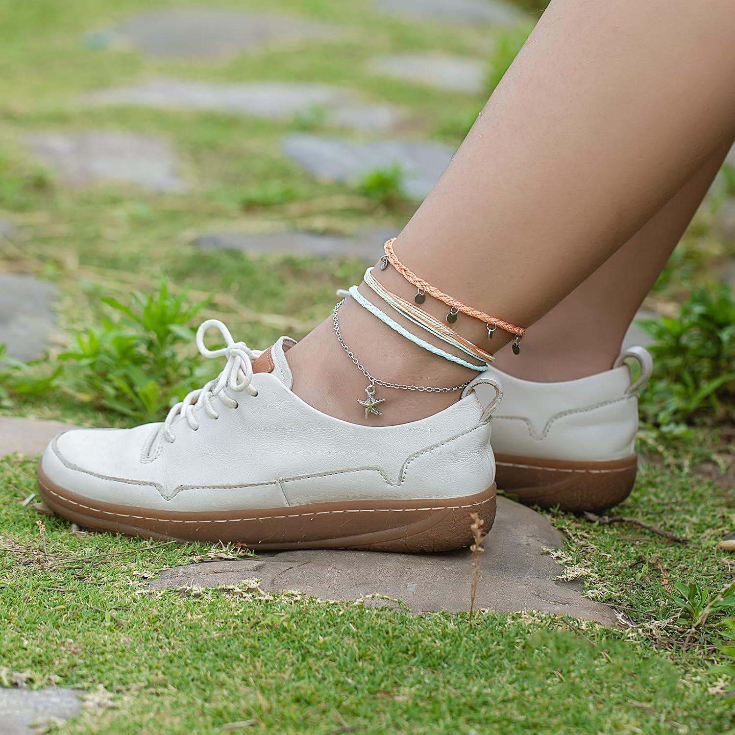 Conjunto de Pulseras de Tobillo Boho Impermeables Coral