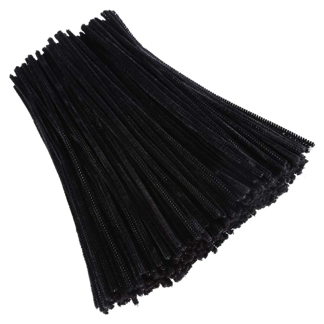 Limpiapipas Negros Chenille Caydo 400 Piezas 6mm x 30cm