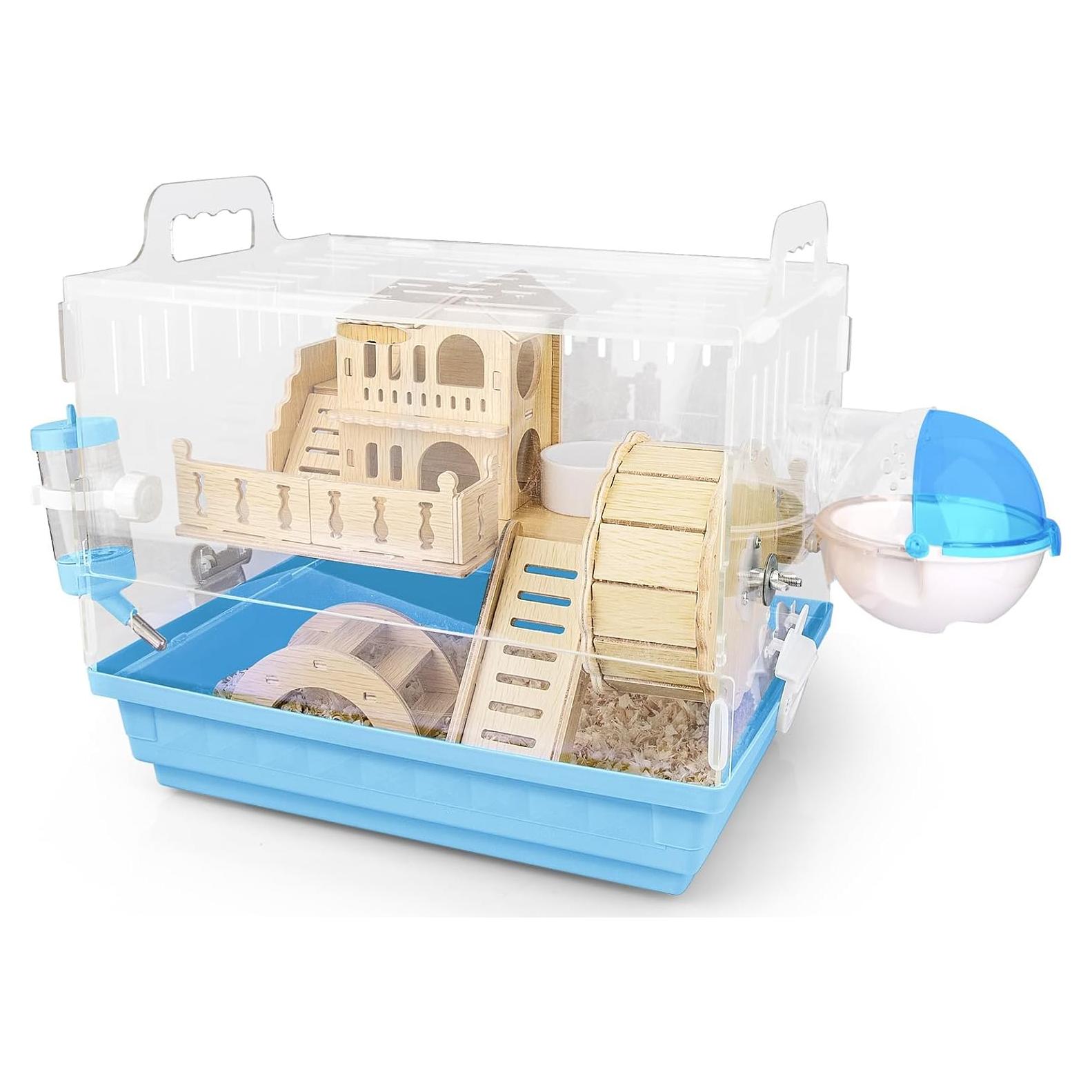 Jaula de Hámster Acrílica Cycodo 2 Niveles con Accesorios