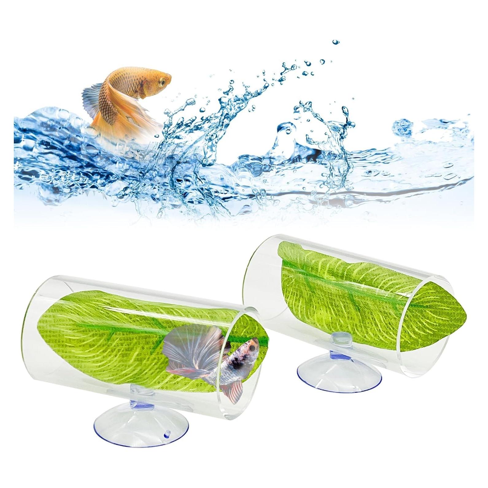 Túnel Acrílico para Peces Betta Hamiledyi - 2 Piezas 7.6x3.8cm