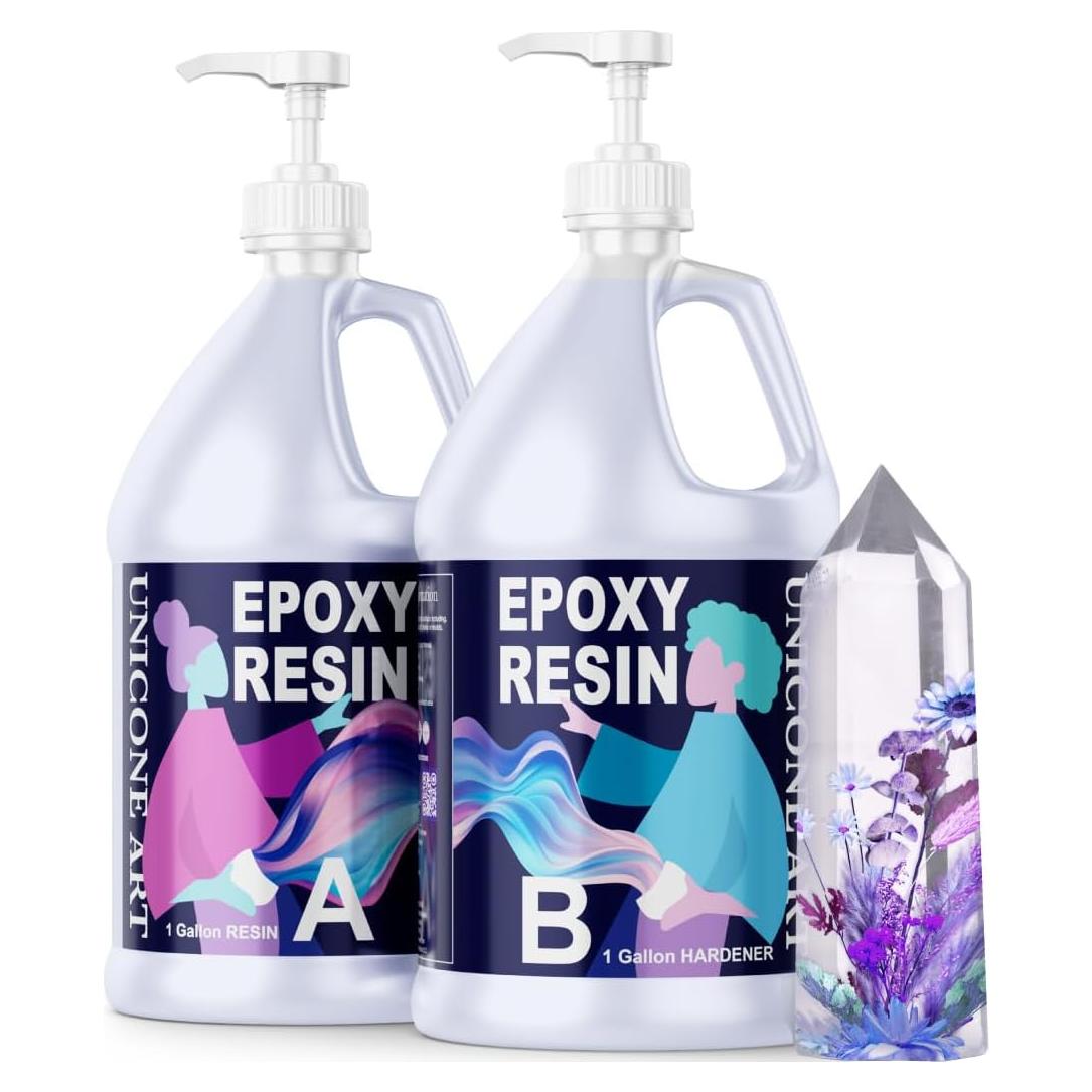 Kit de Resina Epóxica Unicone Art 2 Galones - No Tóxica, Cristalina, Resistente a UV