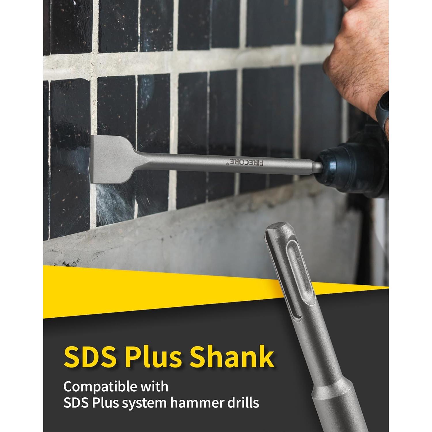 Juego de Cinceles SDS Plus Firecore 4 Piezas Acero 25.4 cm