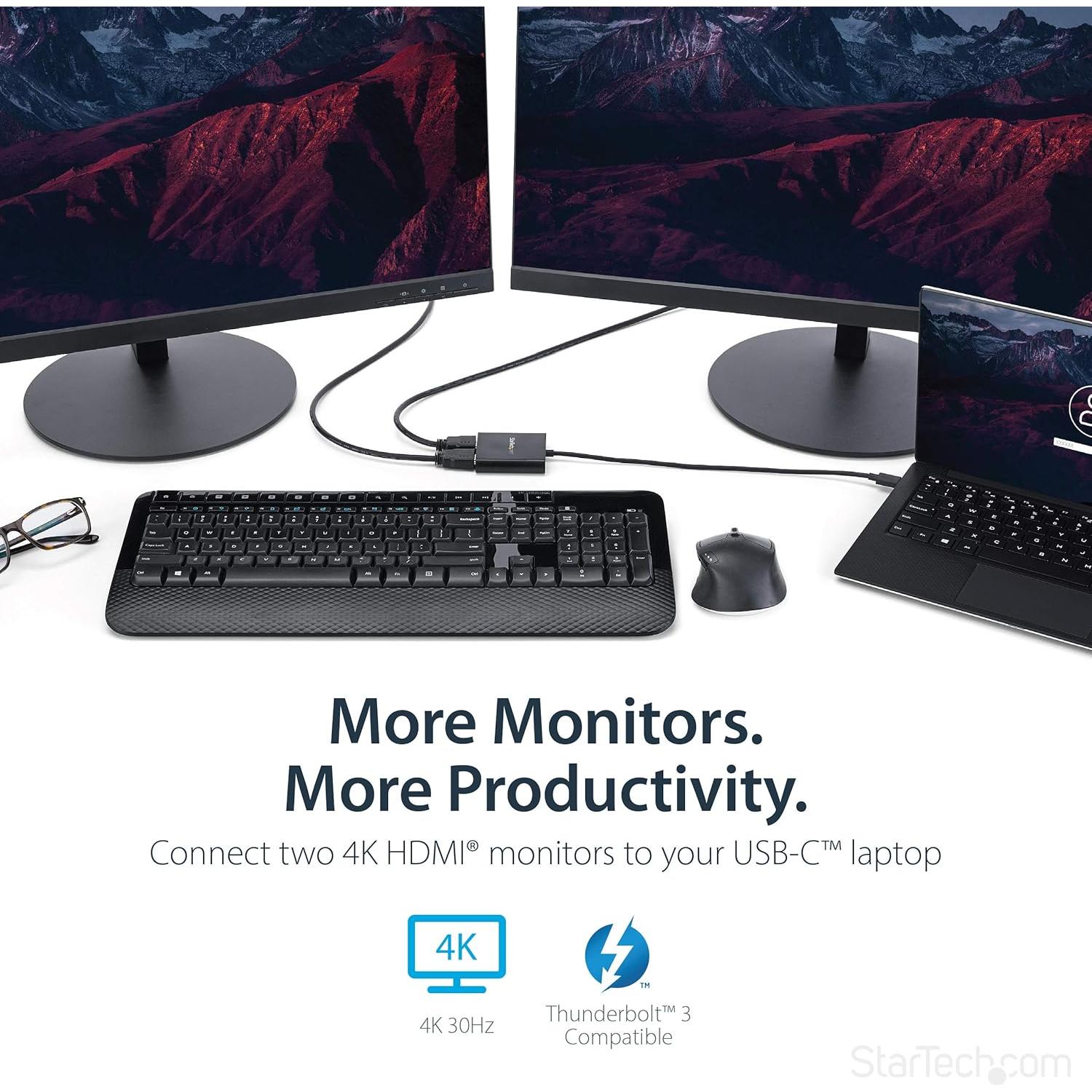 Adaptador USB-C a Doble HDMI StarTech.com MSTCDP122HD 4K 30Hz