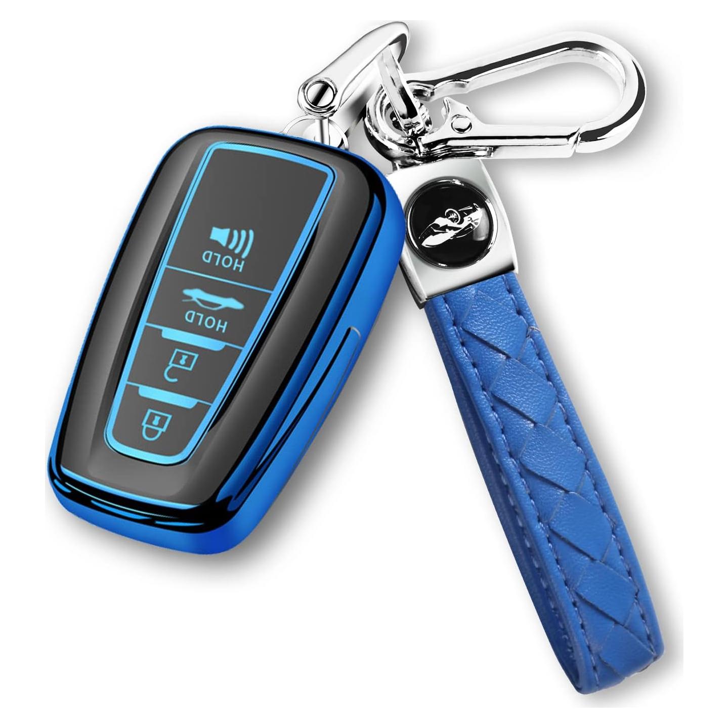 Funda de Llave QBUC para Toyota RAV4 Camry Corolla Azul