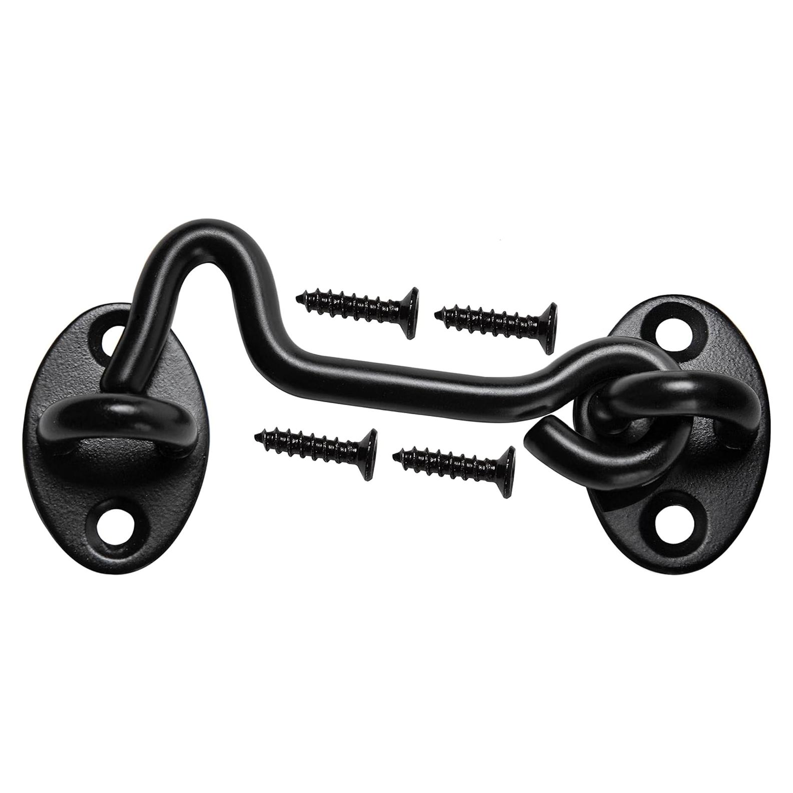 Pestillo de puerta de granero Klurent 10.16 cm metal negro