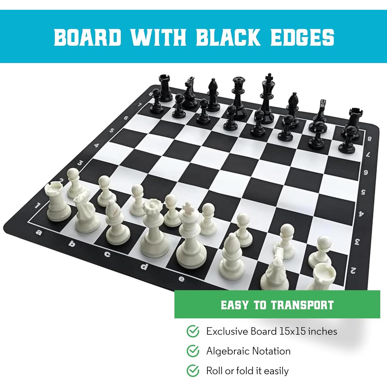 Tablero de Ajedrez de Silicona 38.1 cm Plegable Best Knight