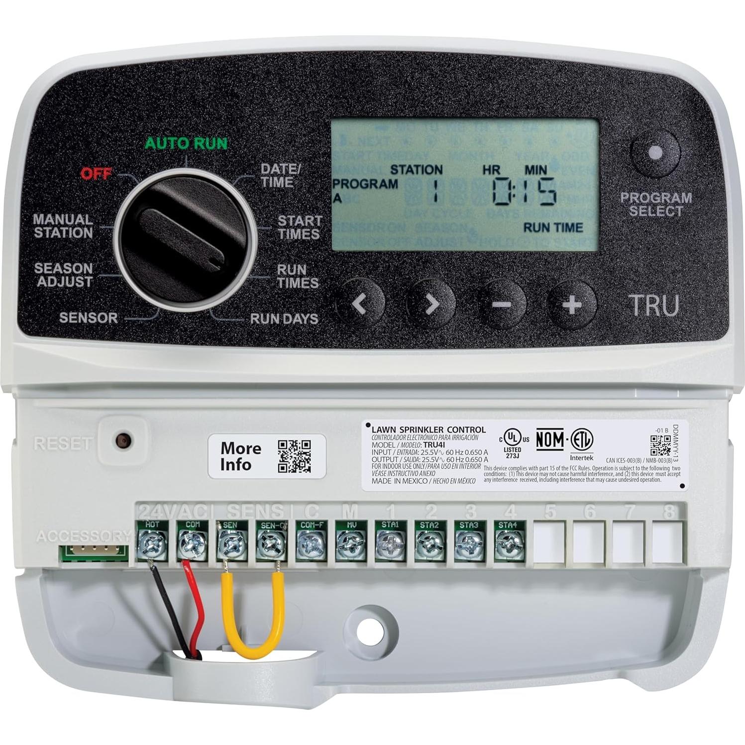 Controlador de Riego Rain Bird TRU4I 4 Zonas WiFi Interior