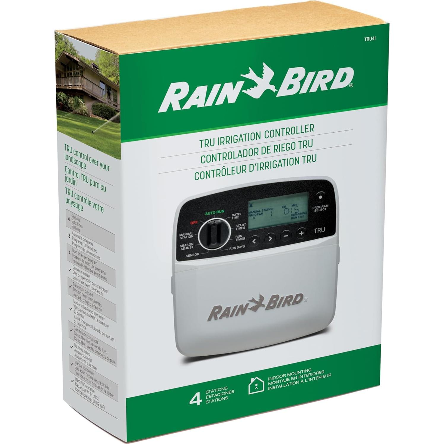 Controlador de Riego Rain Bird TRU4I 4 Zonas WiFi Interior