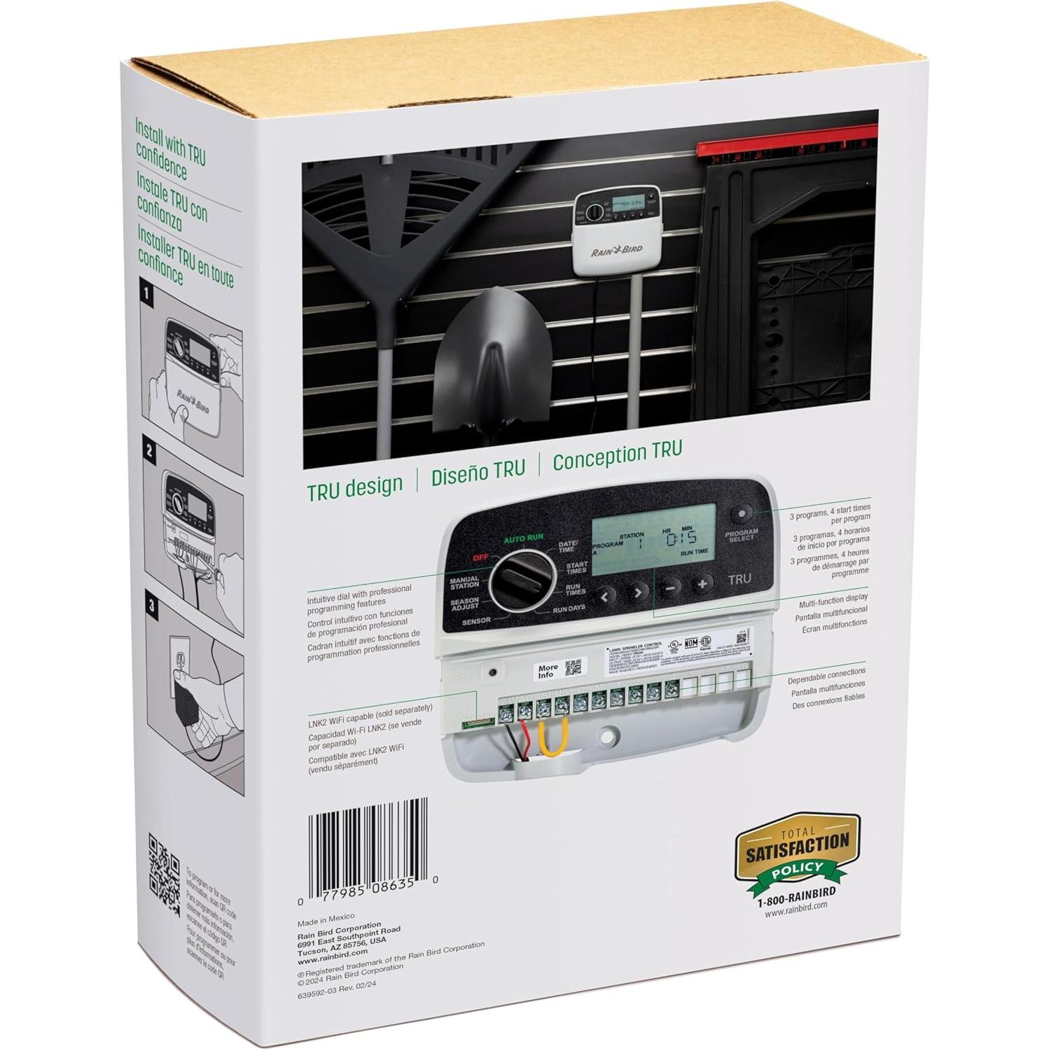 Controlador de Riego Rain Bird TRU4I 4 Zonas WiFi Interior