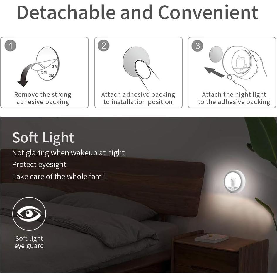 Luz Nocturna con Sensor de Movimiento Melaus USB Recargable 4000K