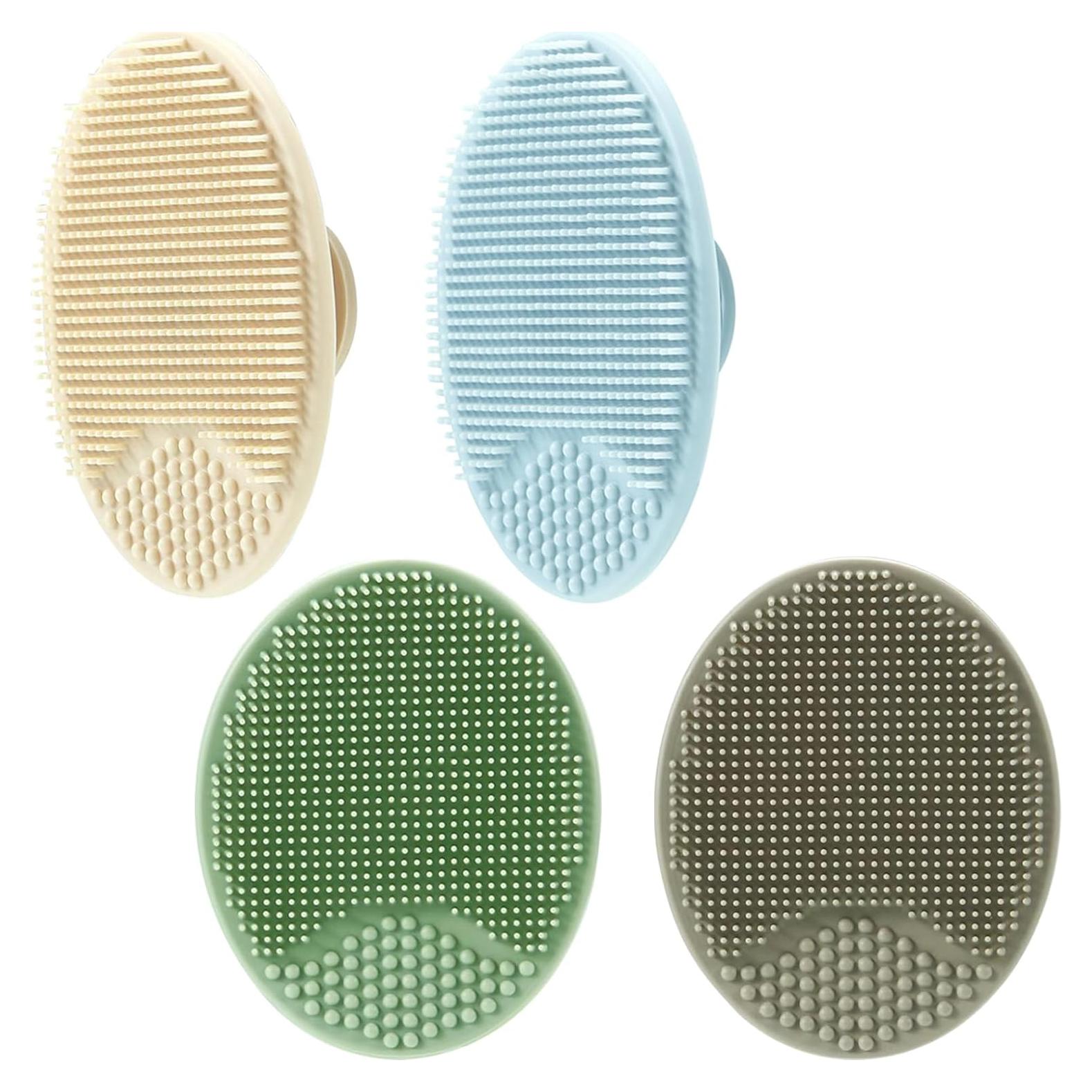 Pincel de Baño de Silicona PandaEar para Bebés - 4 Piezas Azul