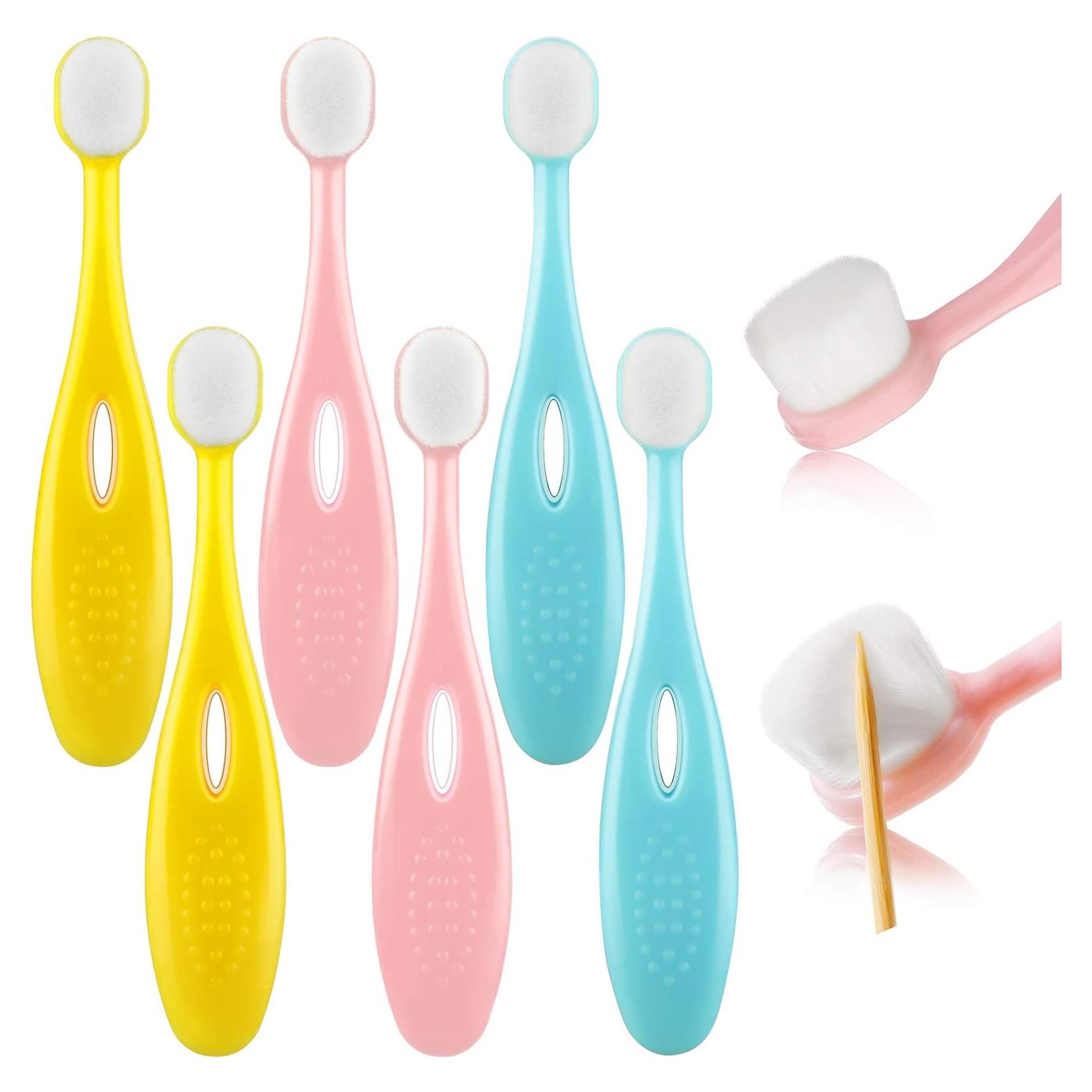 Juego de 6 Cepillos de Dientes Nano Extra Suaves Patelai