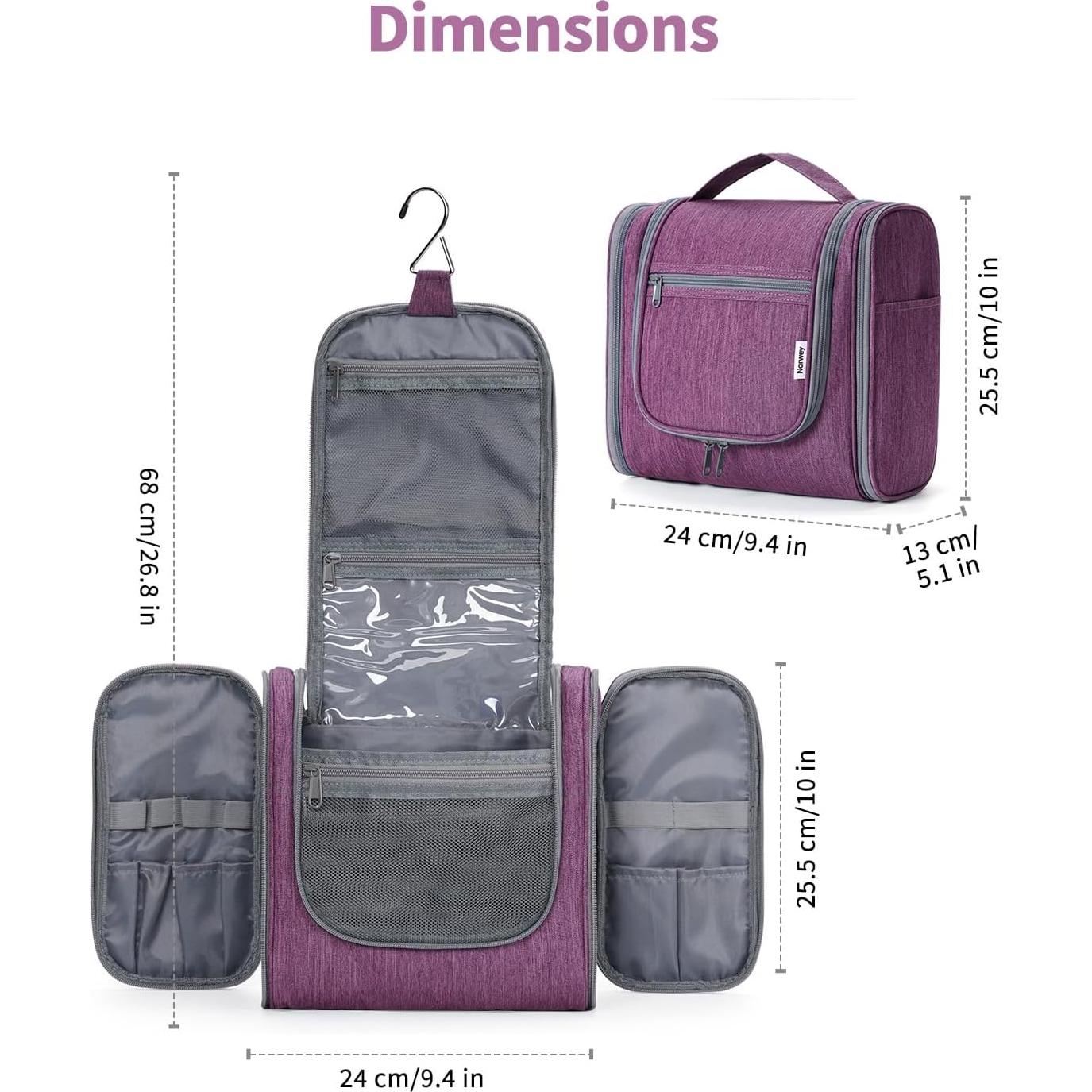 Bolsa de Aseo Colgante Grande para Mujeres NW5126 Púrpura