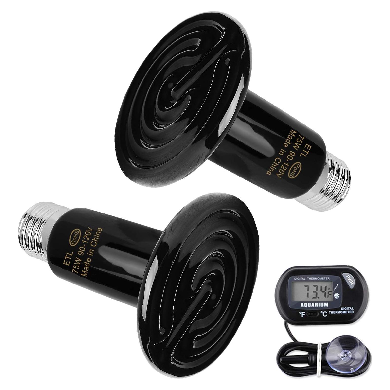 Lámpara de Calor Cerámica 75W OMAYKEY para Reptiles y Anfibios