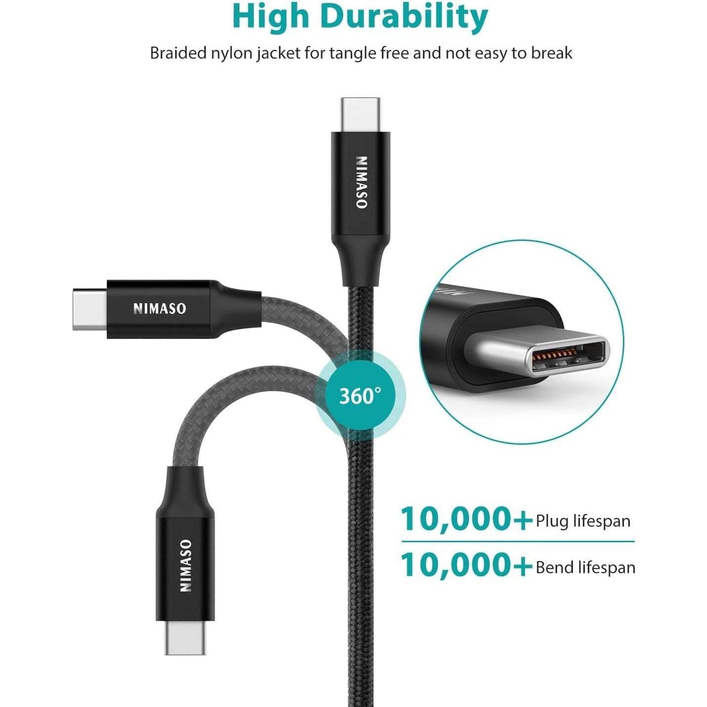 Cable USB C 3.1 NIMASO 1m 10Gbps 100W Carga Rápida 4K